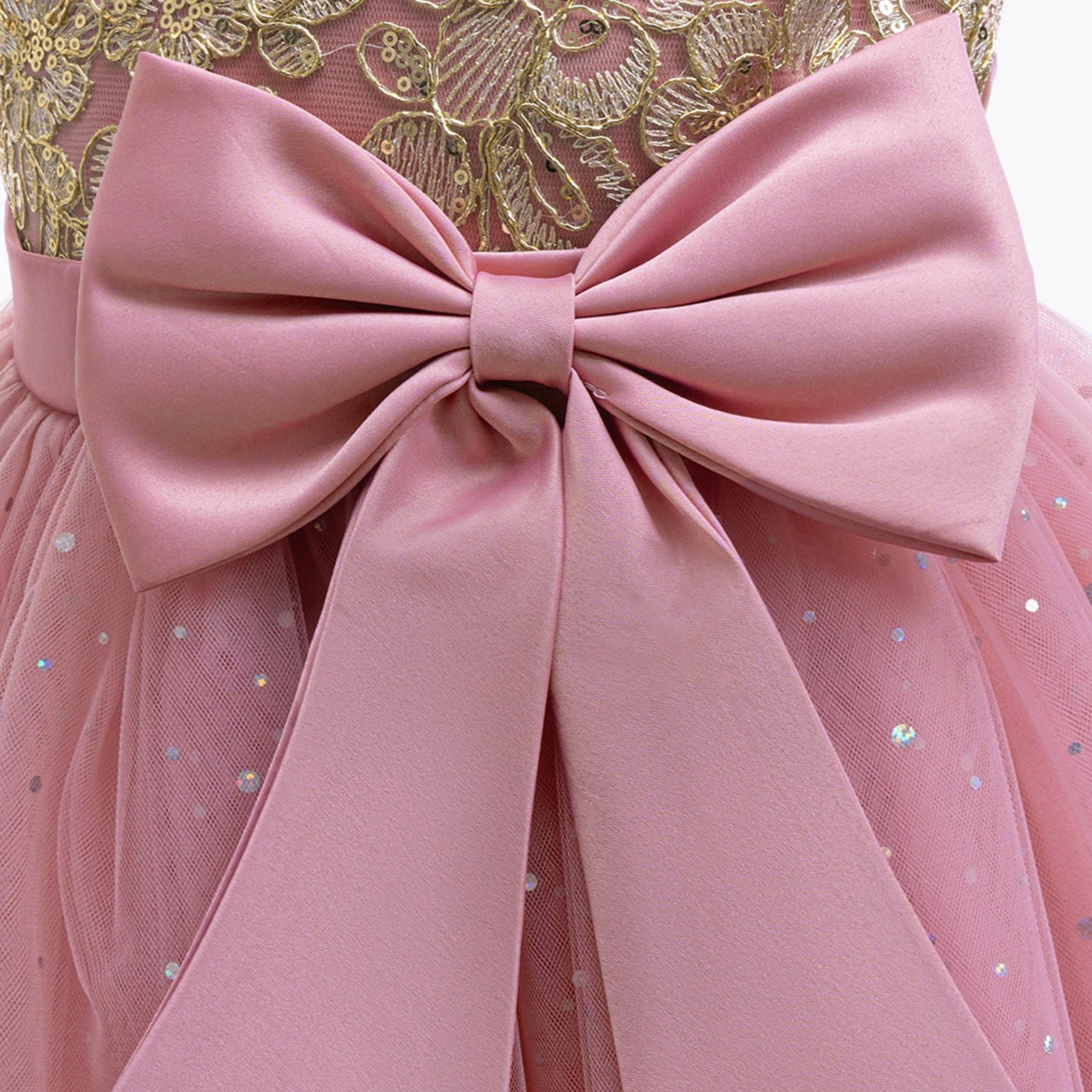 فستان حفلات بناتي من التول اللامع مع فيونكة من بيبي كلو-girls-clothing-dressesandjumpsuits-image-6