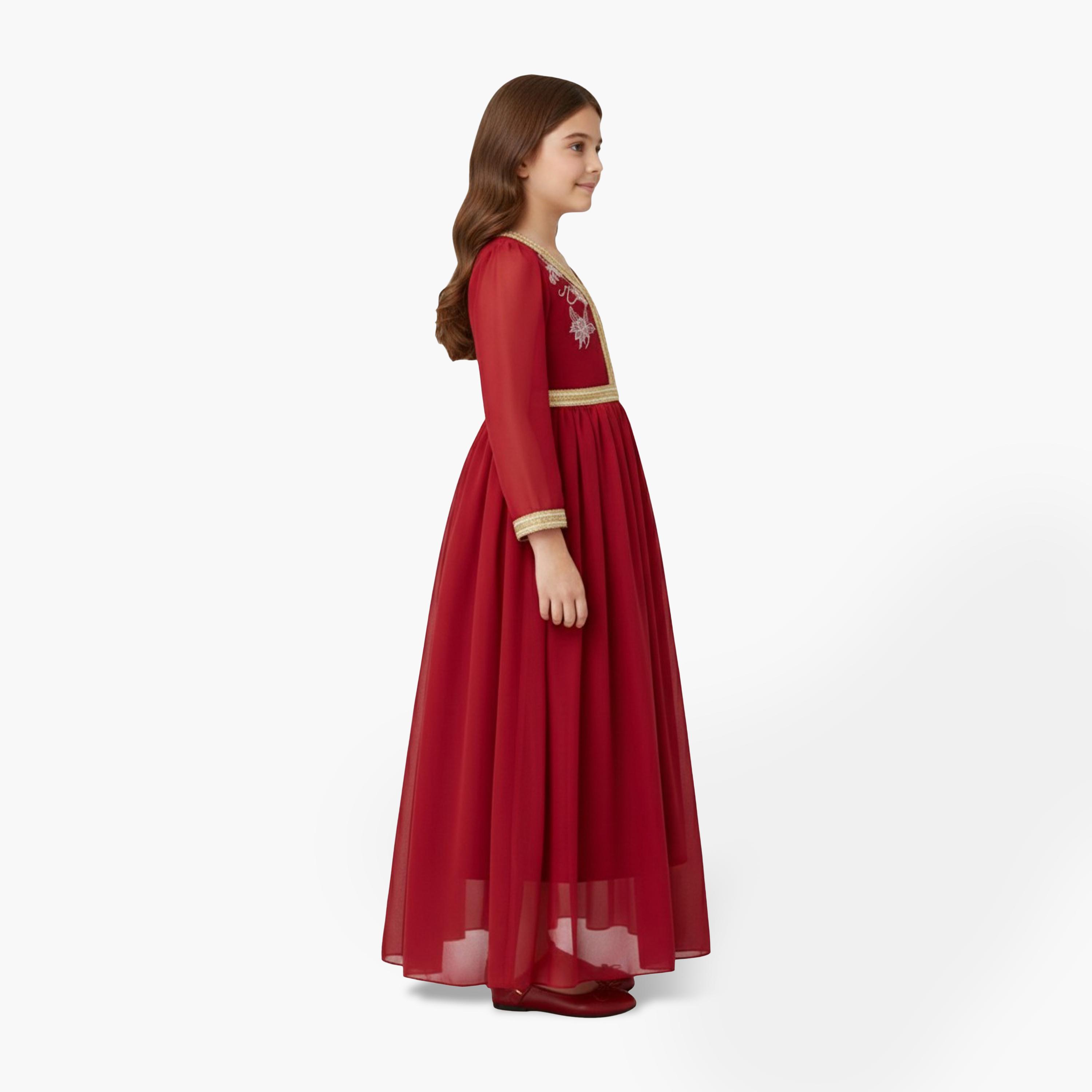 Babyqlo Arabic Embroidered Maxi Dress-girls-clothing-dressesandjumpsuits-image-2