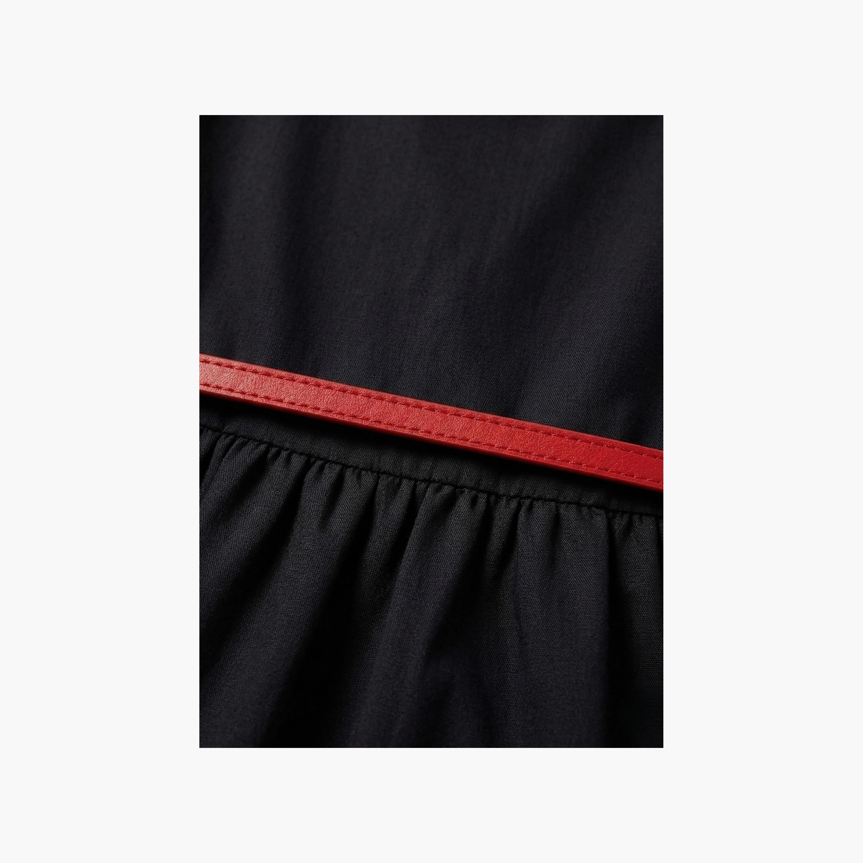 فستان قطني سادة بدون أكمام مع حزام من بيبيكلو-girls-clothing-dressesandjumpsuits-image-5
