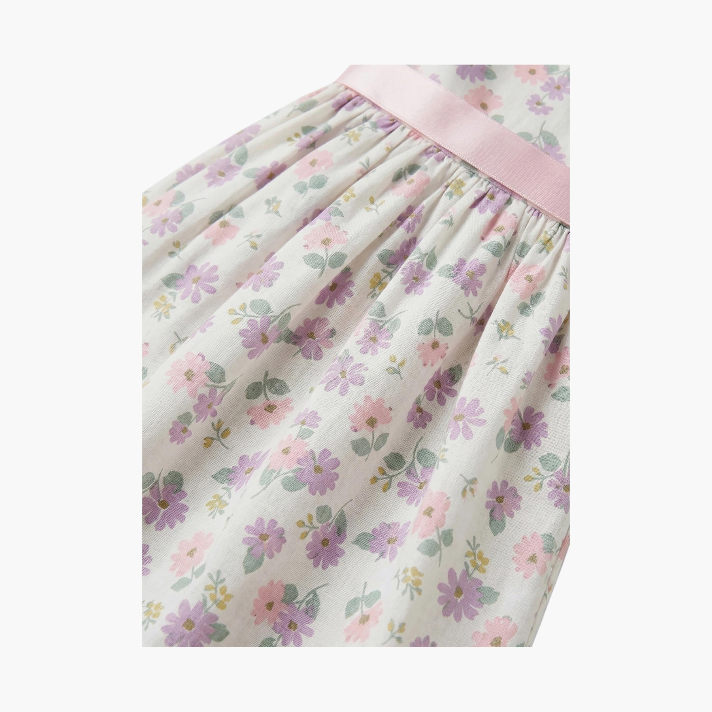 فستان قطني بدون أكمام بطبعة زهور مع حزام من بيبيكلو-girls-clothing-dressesandjumpsuits-image-5