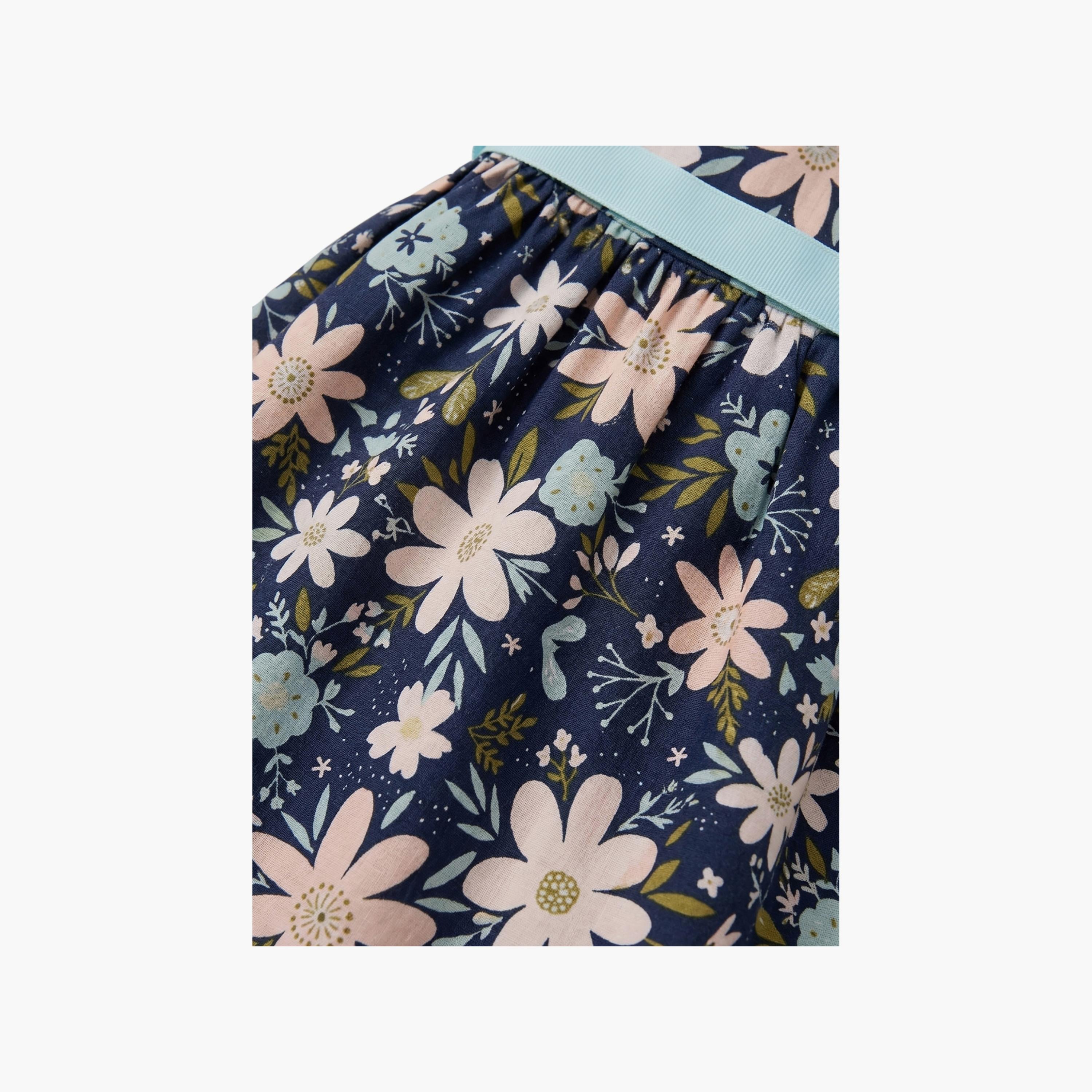 فستان قطني بدون أكمام بطبعة زهور مع حزام من بيبيكلو-girls-clothing-dressesandjumpsuits-image-5