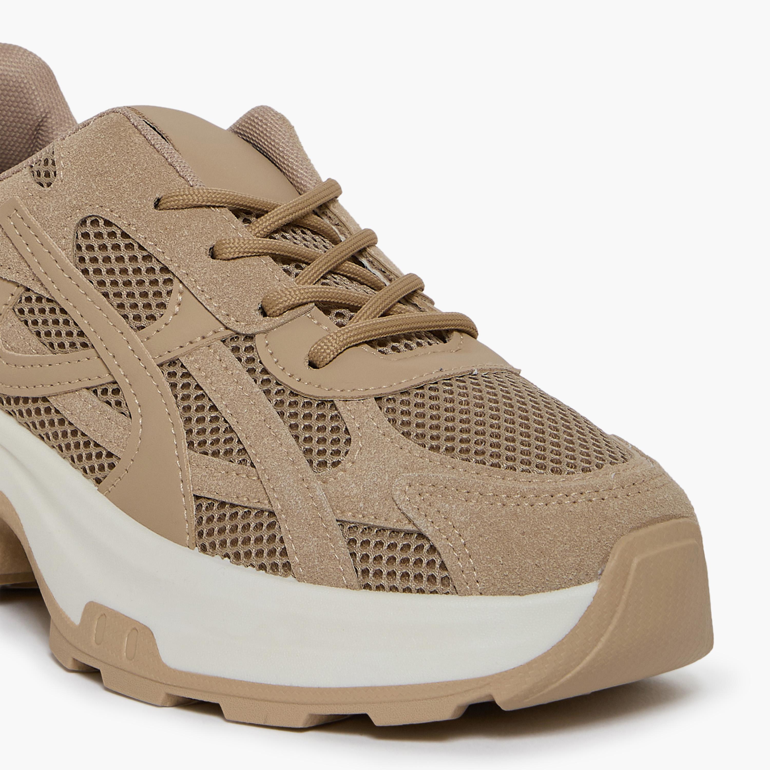 جيومني - حذاء رياضي كمال برباط نعل سميك كاحل منخفض للنساء | 553TF311-19-BROWN-women-shoes-sneakers-image-2