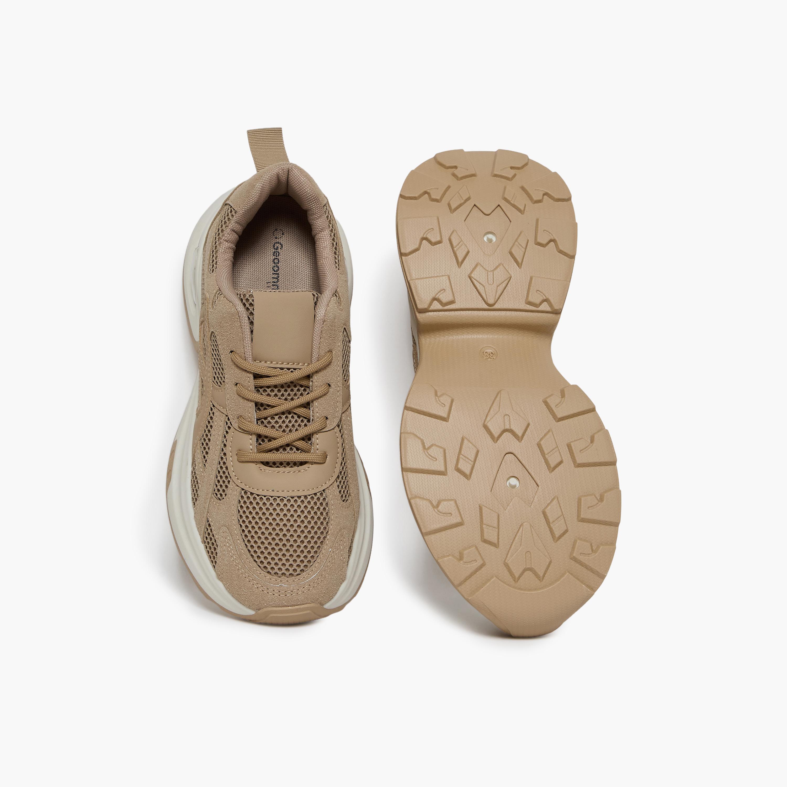 جيومني - حذاء رياضي كمال برباط نعل سميك كاحل منخفض للنساء | 553TF311-19-BROWN-women-shoes-sneakers-image-3
