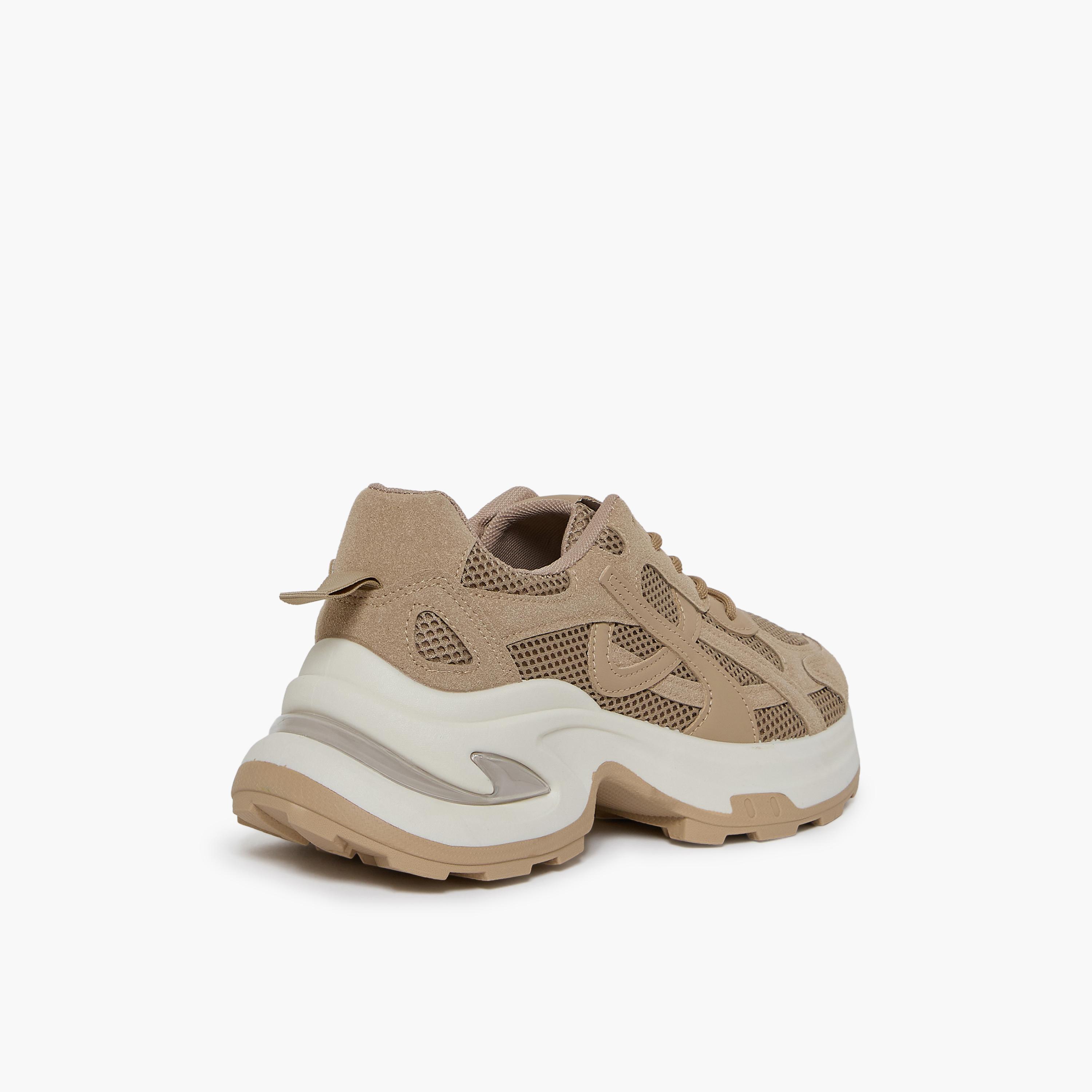 جيومني - حذاء رياضي كمال برباط نعل سميك كاحل منخفض للنساء | 553TF311-19-BROWN-women-shoes-sneakers-image-5