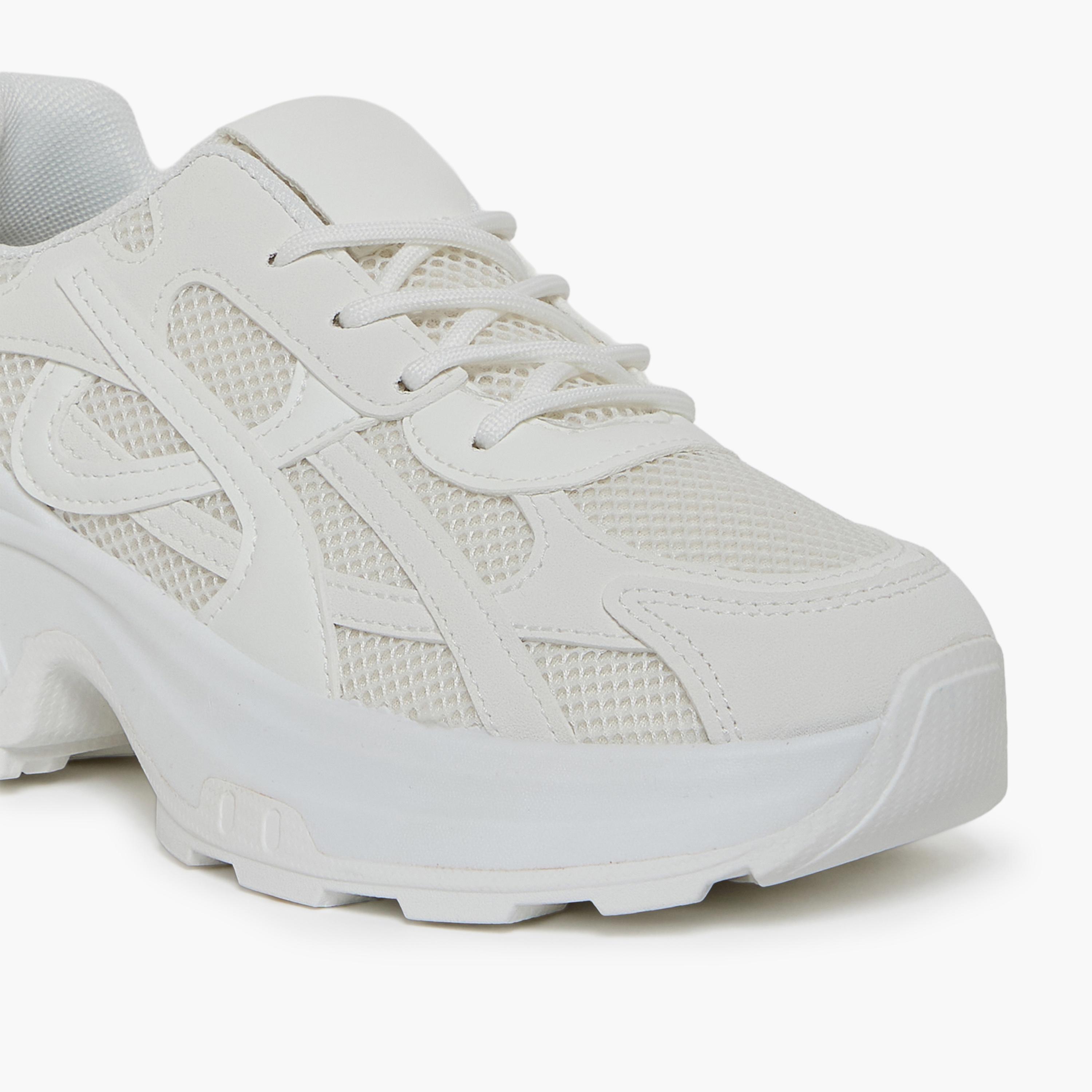 جيومني - حذاء رياضي ليفنت برباط نعل سميك كاحل منخفض للنساء | 553TF311-19-WHITE-women-shoes-sneakers-image-2