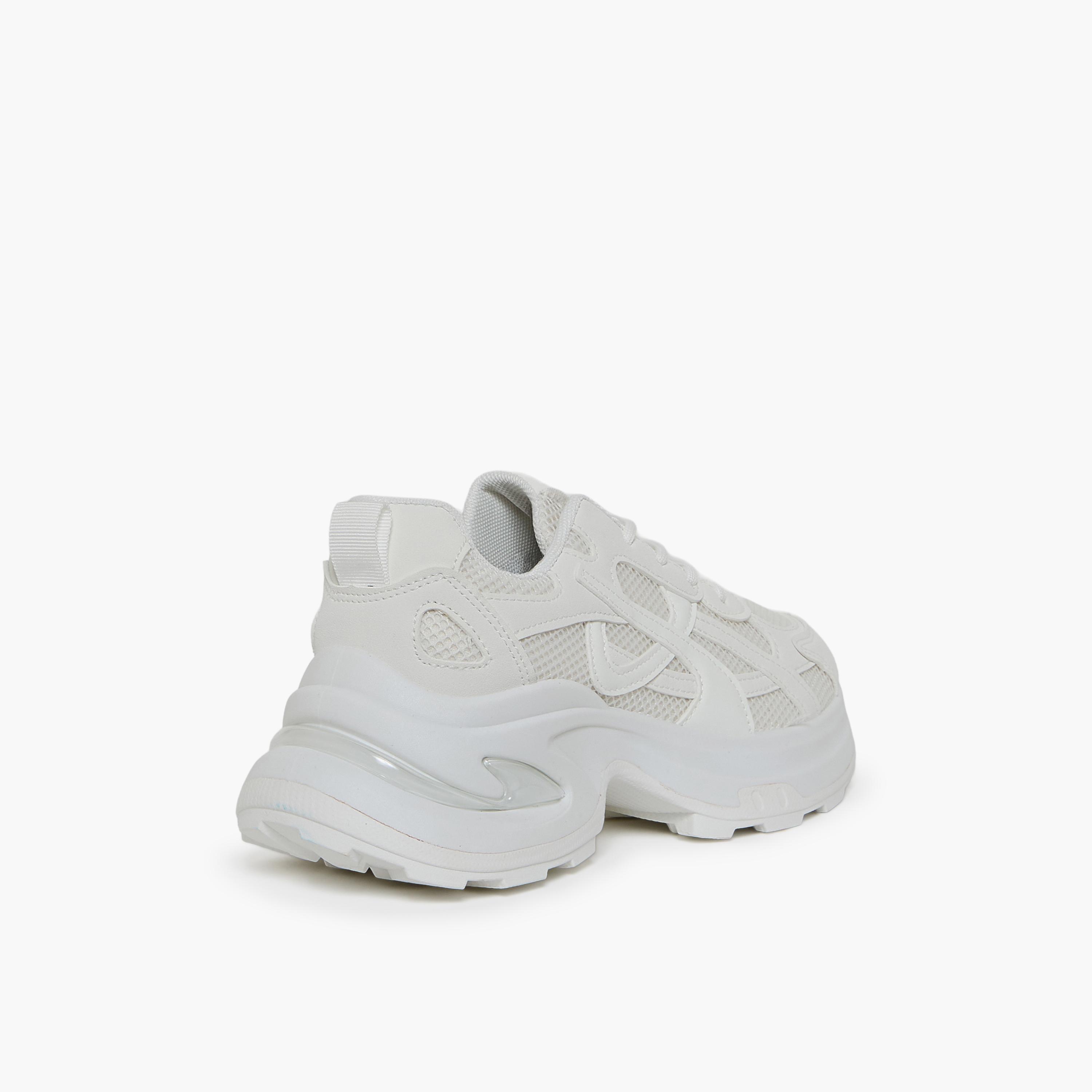 جيومني - حذاء رياضي ليفنت برباط نعل سميك كاحل منخفض للنساء | 553TF311-19-WHITE-women-shoes-sneakers-image-5