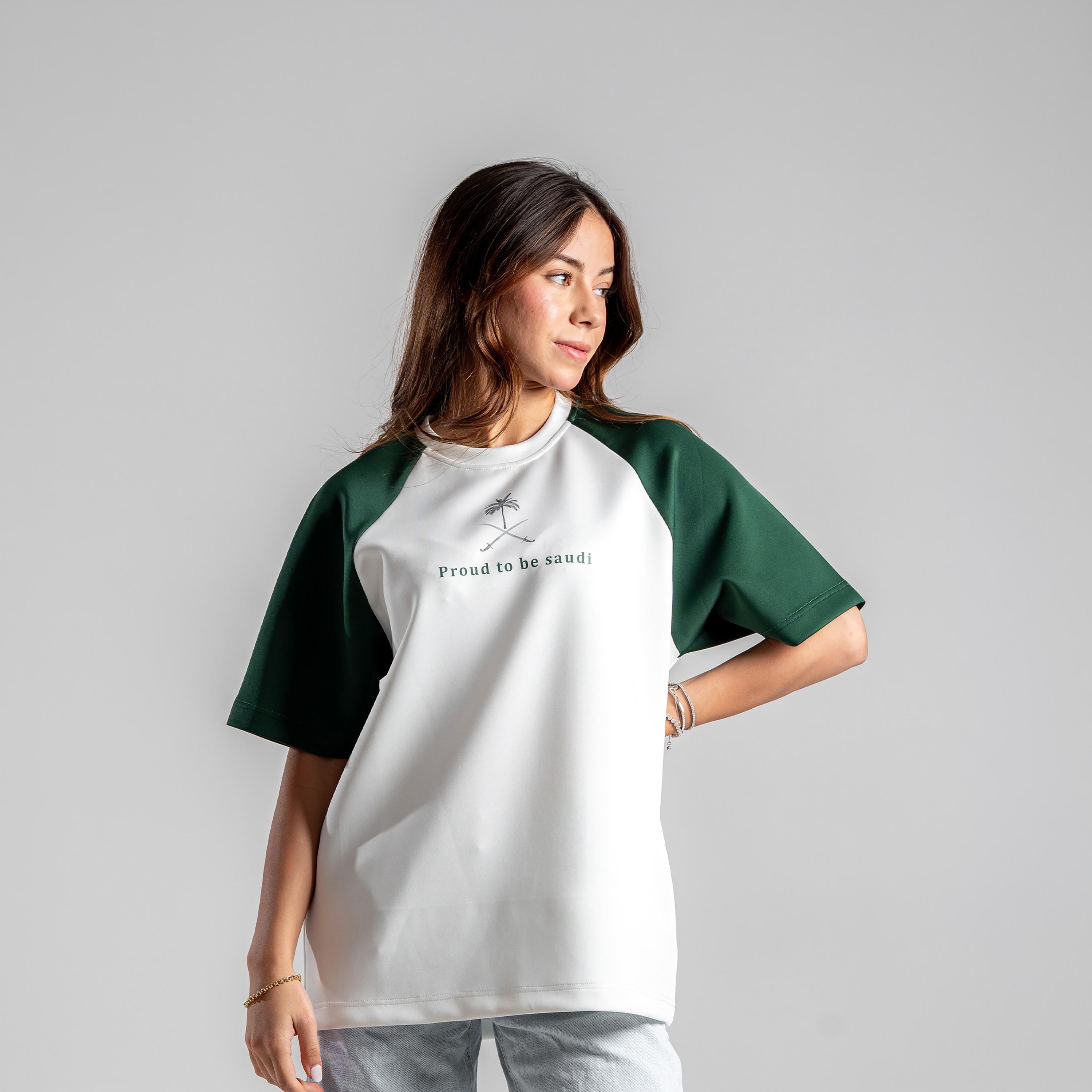 sanefn Colorblock Raglan Crew Neck Short Sleeves Women's National Day T-Shirt-women-clothing-tshirts-image-1