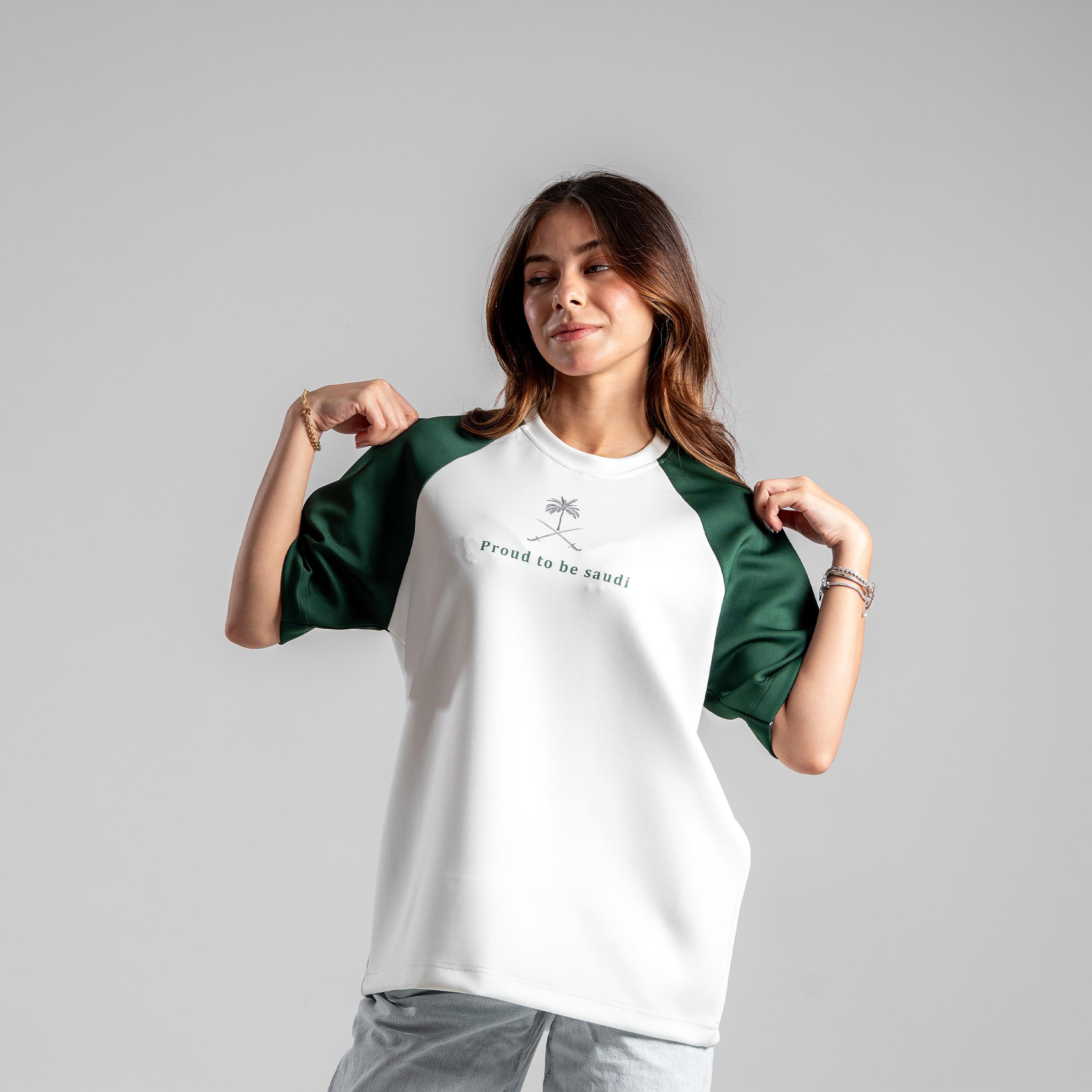 sanefn Colorblock Raglan Crew Neck Short Sleeves Women's National Day T-Shirt-women-clothing-tshirts-image-2