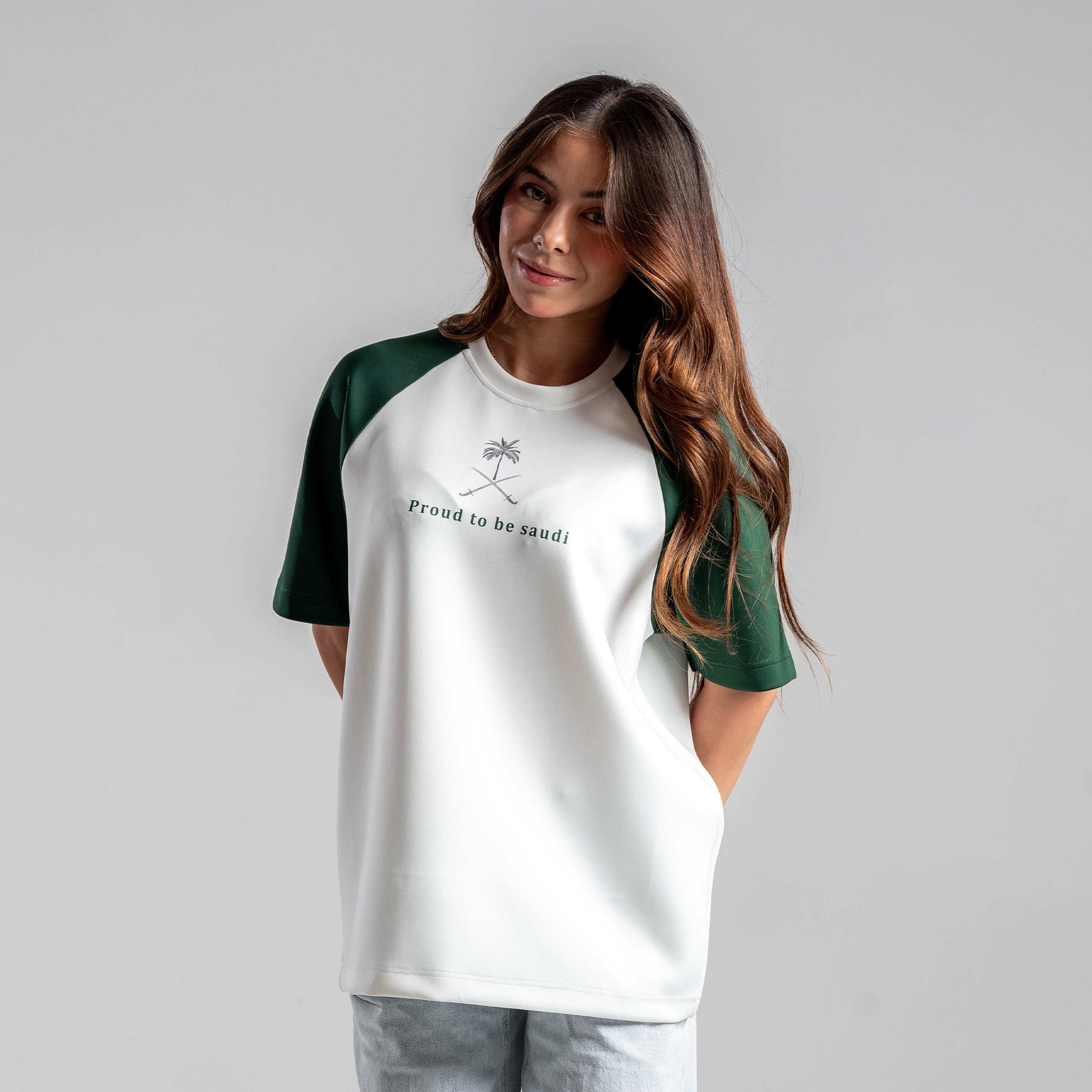 sanefn Colorblock Raglan Crew Neck Short Sleeves Women's National Day T-Shirt-women-clothing-tshirts-image-3