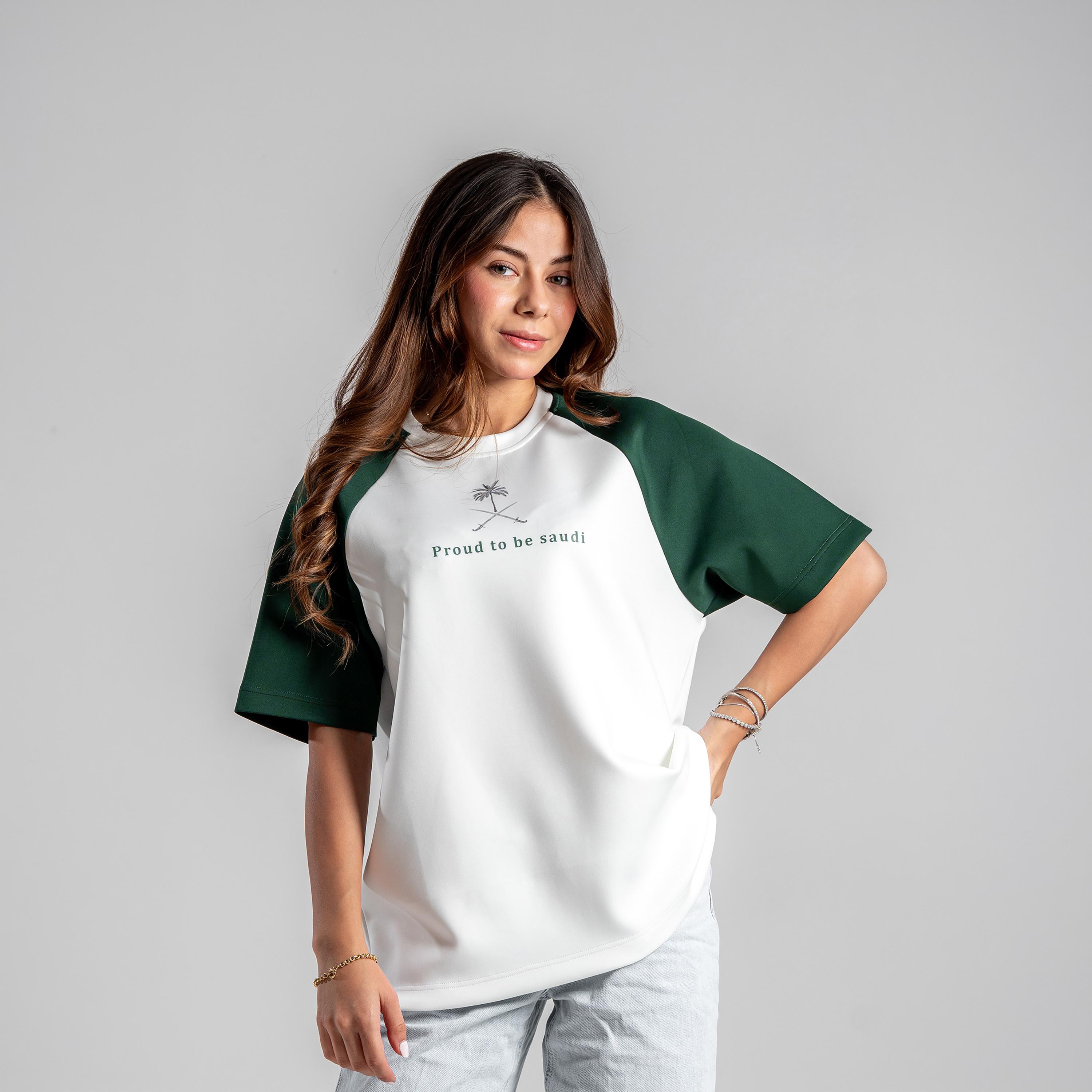 sanefn Colorblock Raglan Crew Neck Short Sleeves Women's National Day T-Shirt-women-clothing-tshirts-image-4