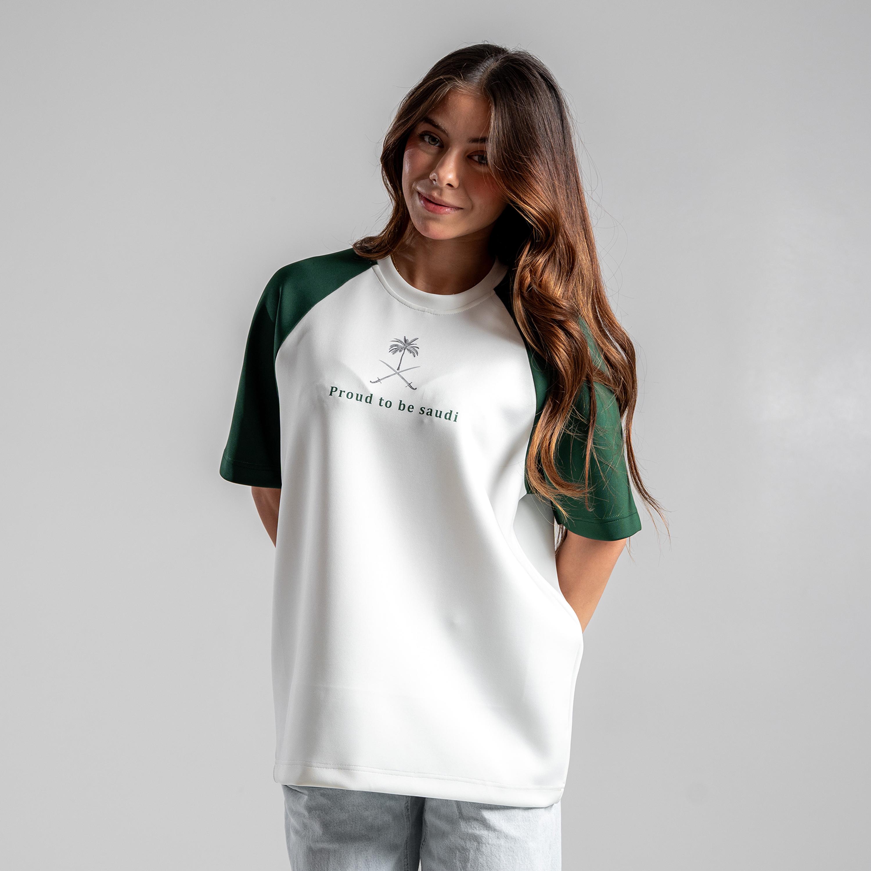 sanefn Colorblock Raglan Crew Neck Short Sleeves Women's National Day T-Shirt-women-clothing-tshirts-image-6