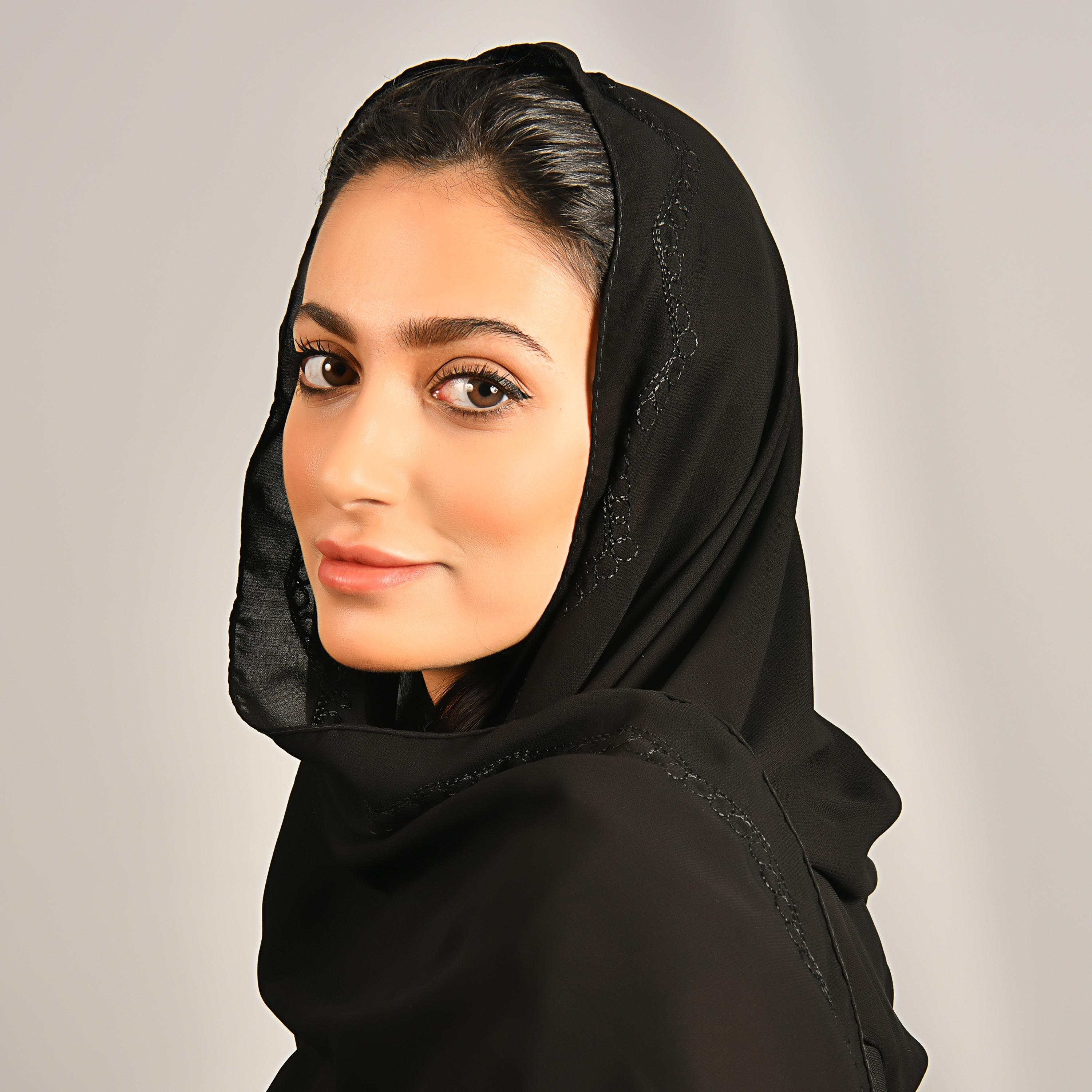 Hawraa Black Embroidered Hijab-women-arabicclothing-headscarf-hijab-image-2