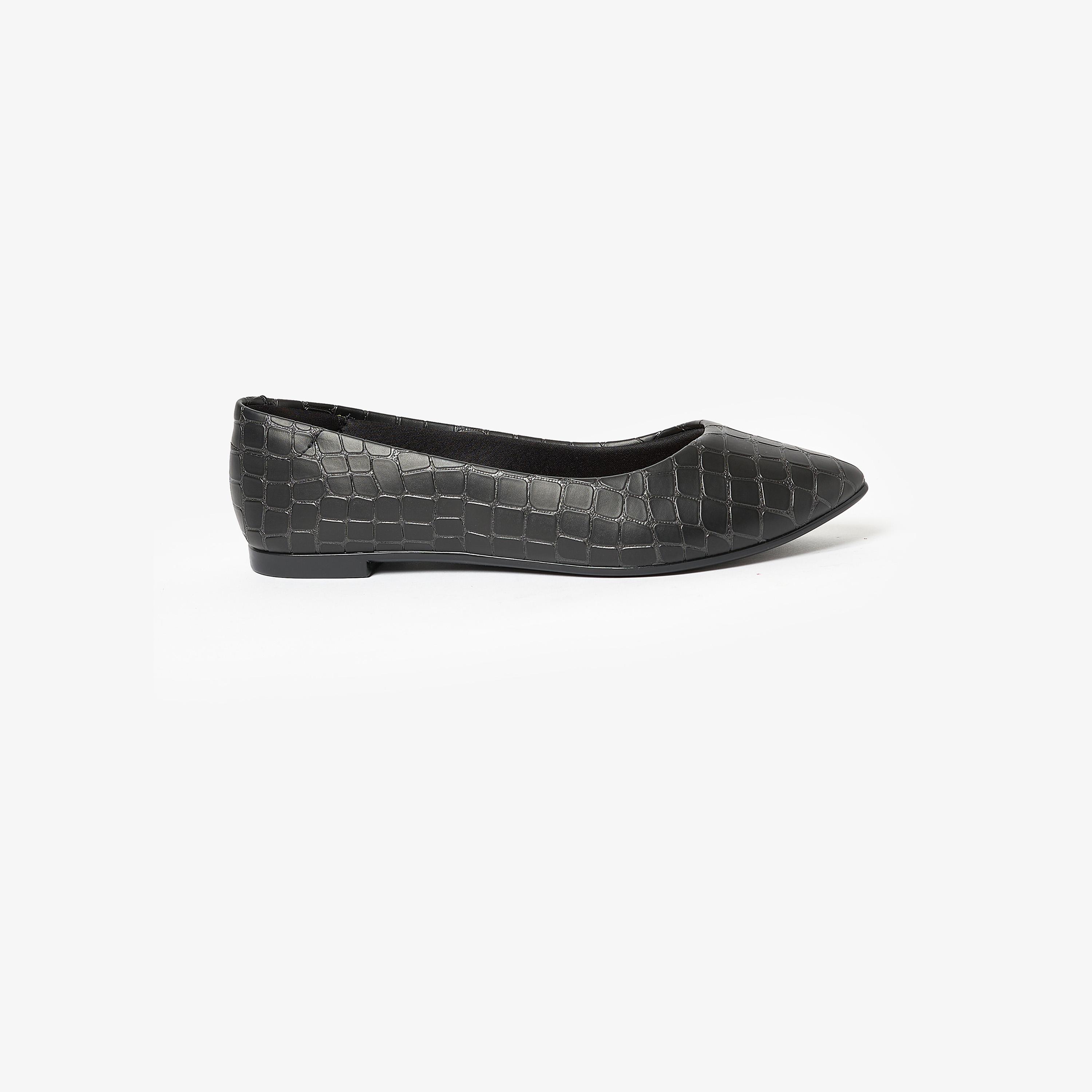 حذاء باليرينا نسائي من موليكا بمقدمة مدببة ومزخرف من جلد التمساح | 5635-800-25661-women-shoes-ballerinas-image-2