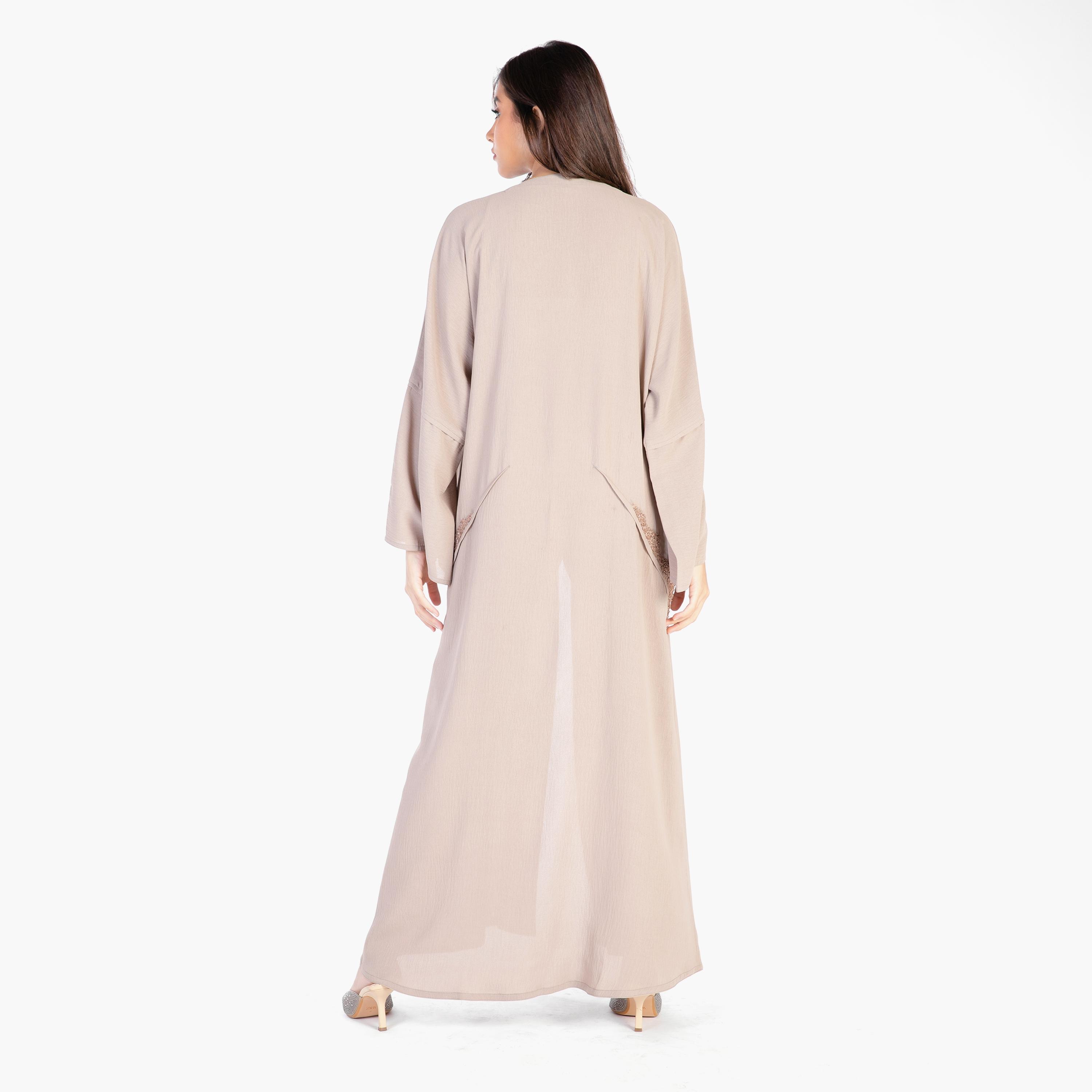 Ramshaa Crystal and Thread Work V-Neck Abaya with Hijab-women-arabicclothing-abayas-image-5