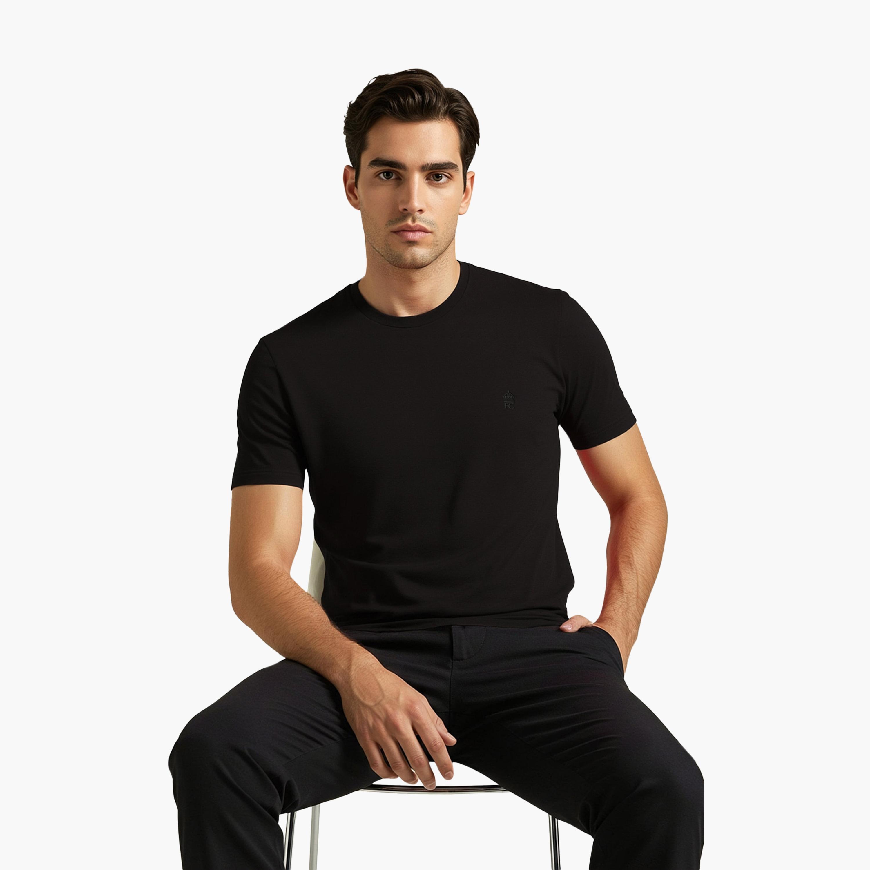 عبوة من 3 تيشيرتات رجالية سادة بأكمام قصيرة ورقبة دائرية من فرينش كونيكشن-men-clothing-tshirtsandpolos-tshirts-image-4