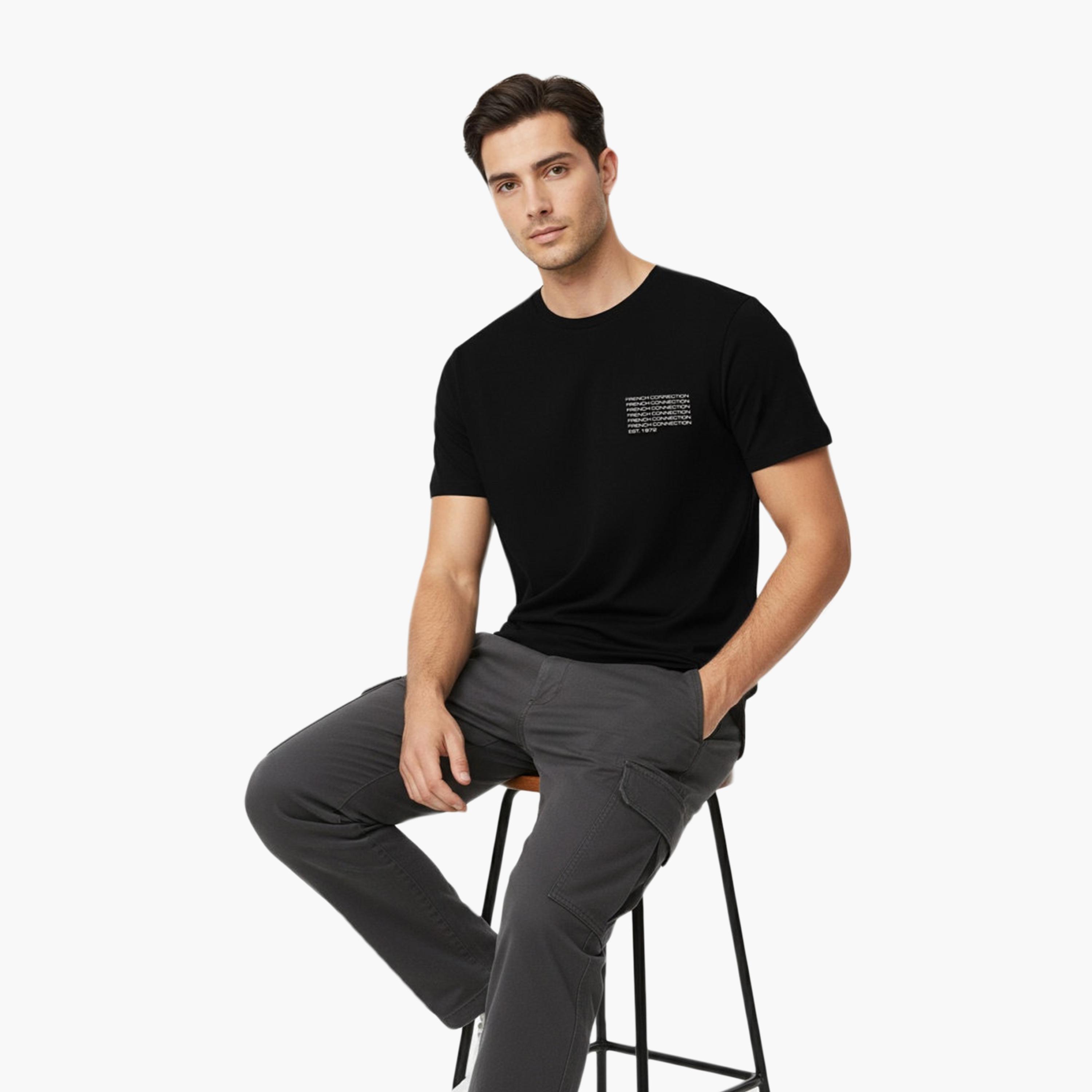French Connection Plain Crew Neck Short Sleeves Men's T-Shirt-men-clothing-tshirtsandpolos-tshirts-image-4