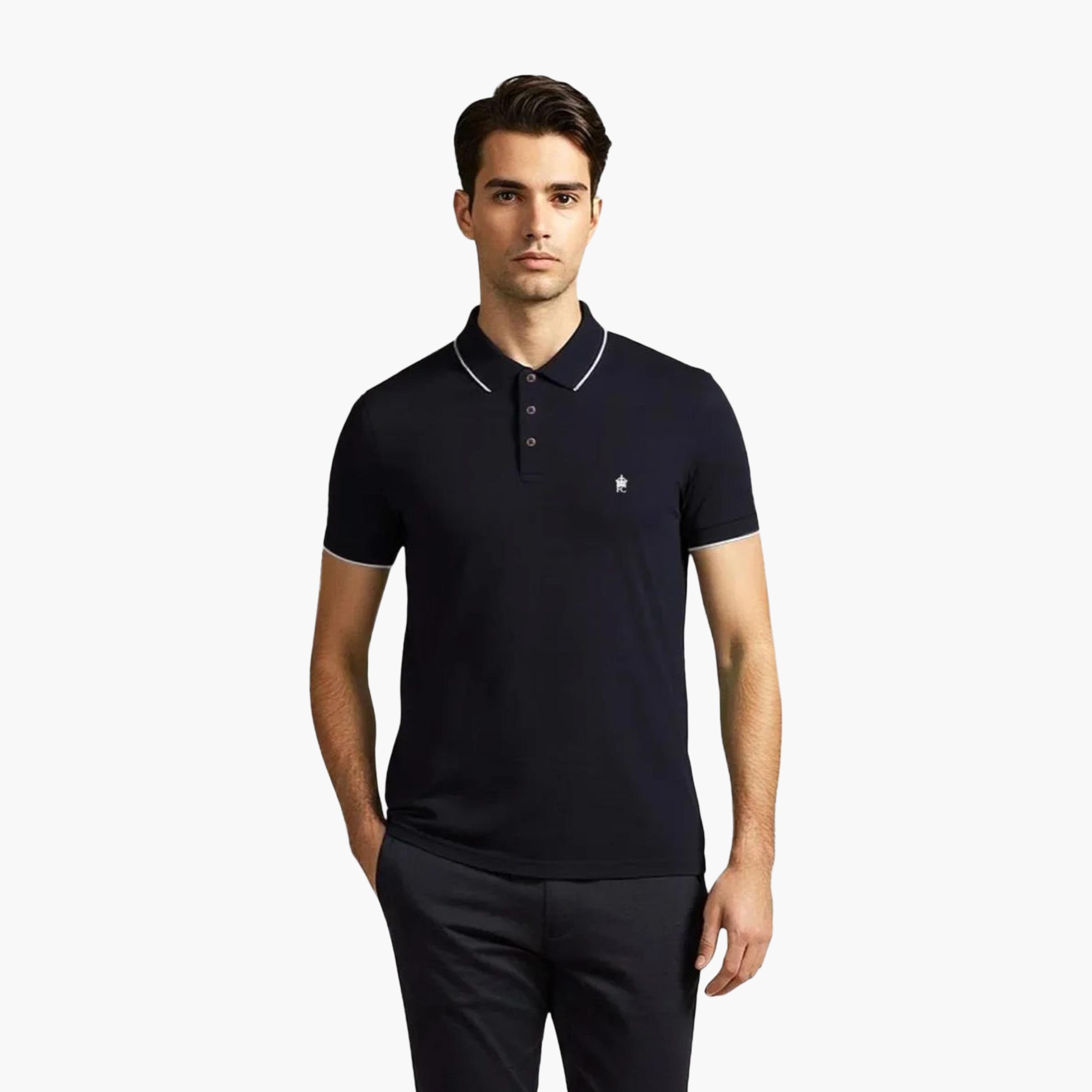 French Connection Plain Collared Short Sleeves Men's T-Shirt-men-clothing-tshirtsandpolos-tshirts-image-1