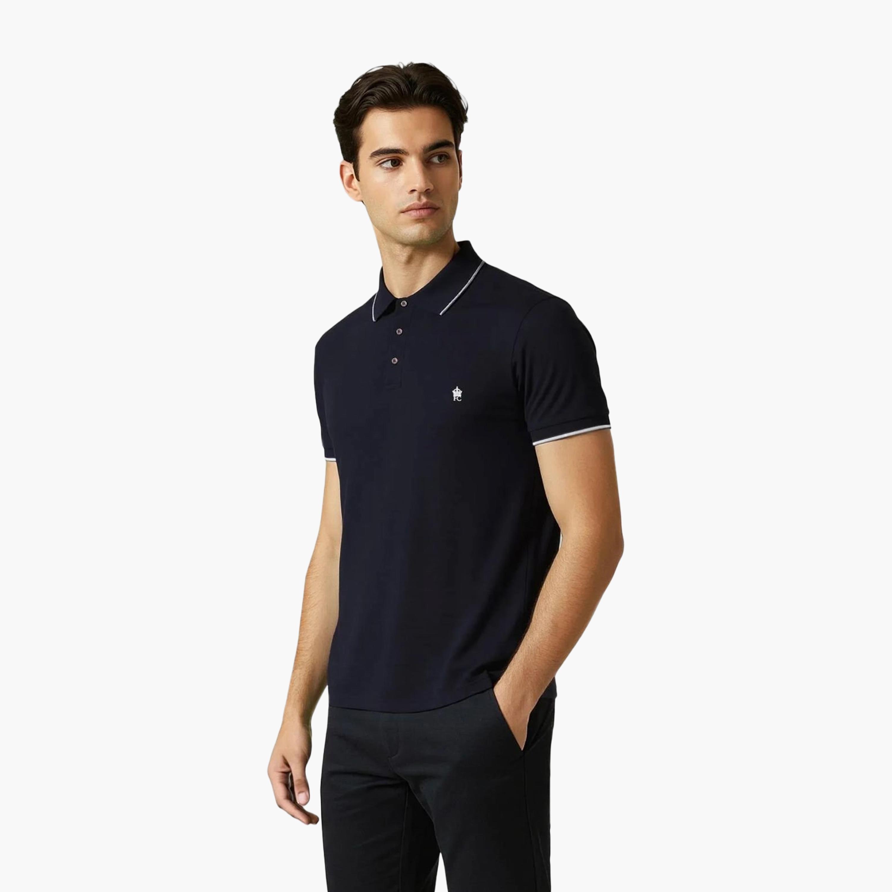 French Connection Plain Collared Short Sleeves Men's T-Shirt-men-clothing-tshirtsandpolos-tshirts-image-3