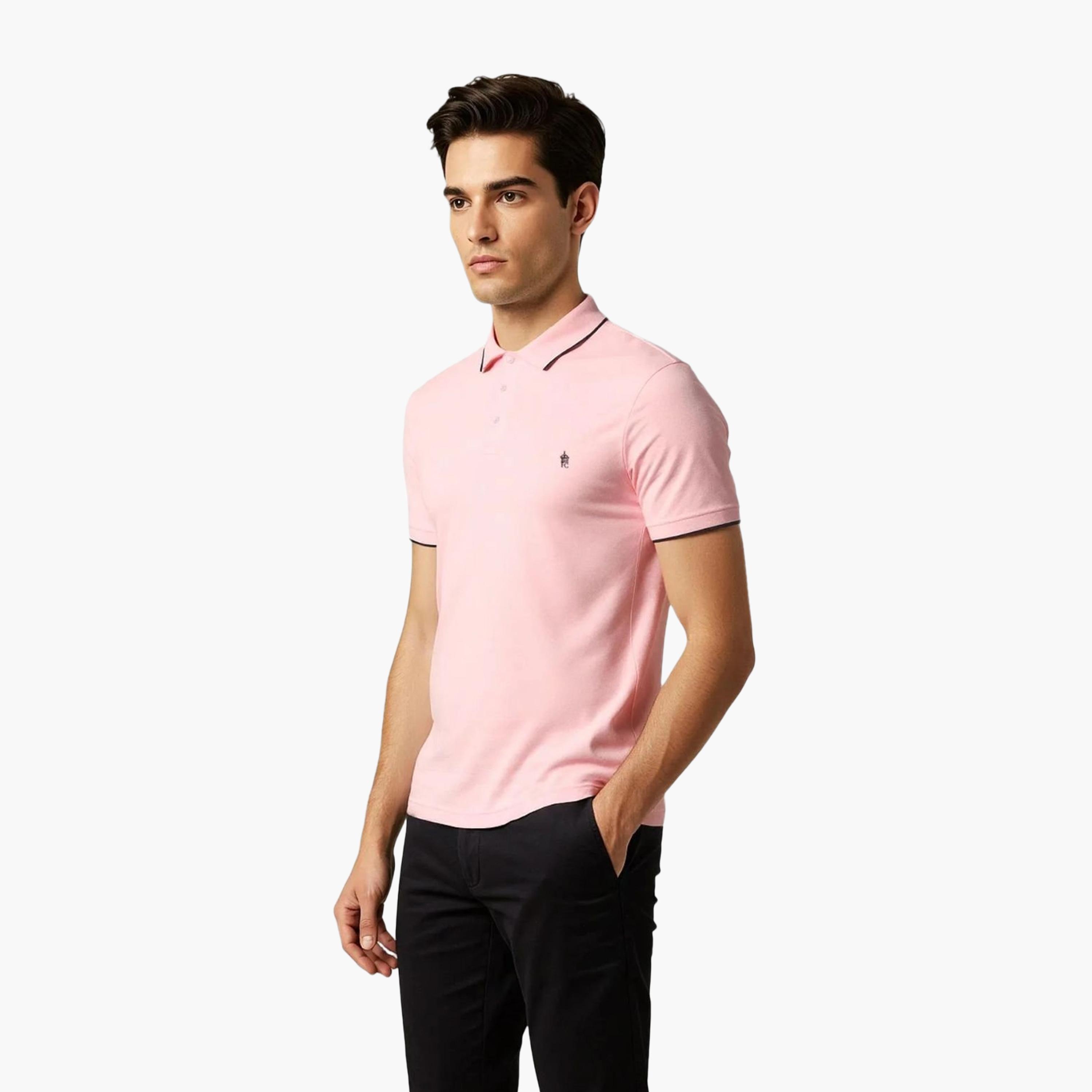French Connection Plain Collared Short Sleeves Men's T-Shirt-men-clothing-tshirtsandpolos-tshirts-image-3