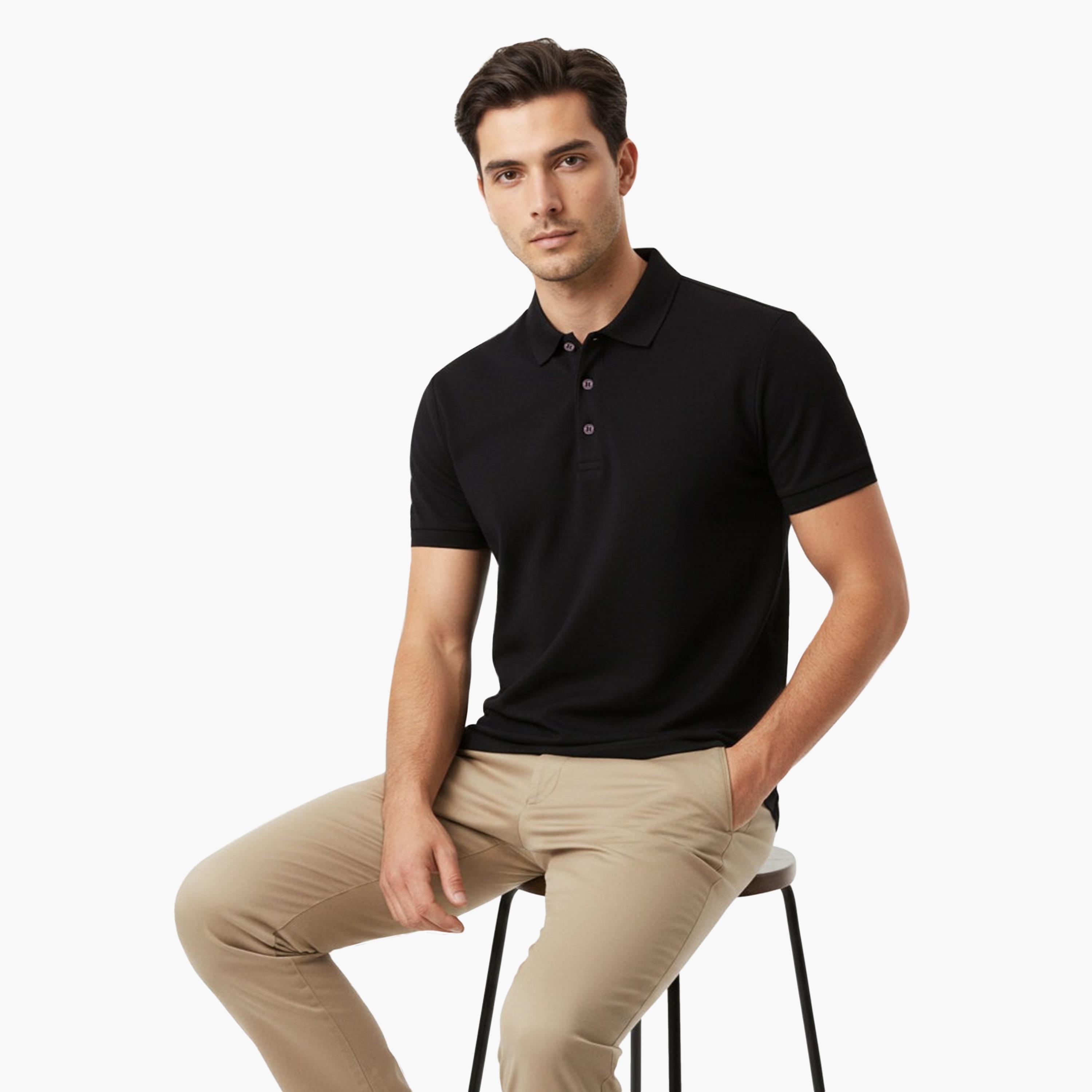 French Connection Plain Collared Short Sleeves Men's T-Shirt-men-clothing-tshirtsandpolos-tshirts-image-4