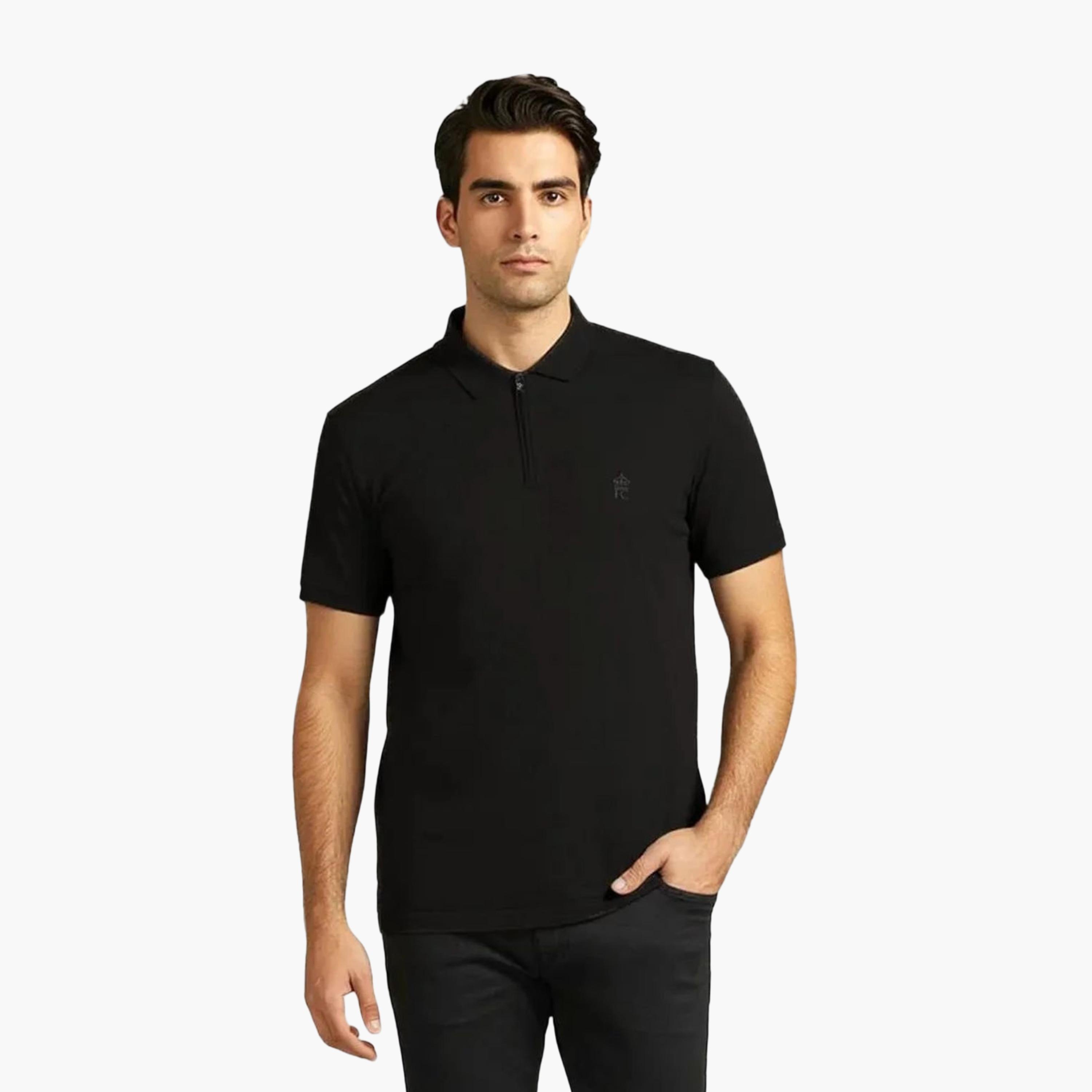 French Connection Plain Collared Short Sleeves Men's T-Shirt-men-clothing-tshirtsandpolos-tshirts-image-1
