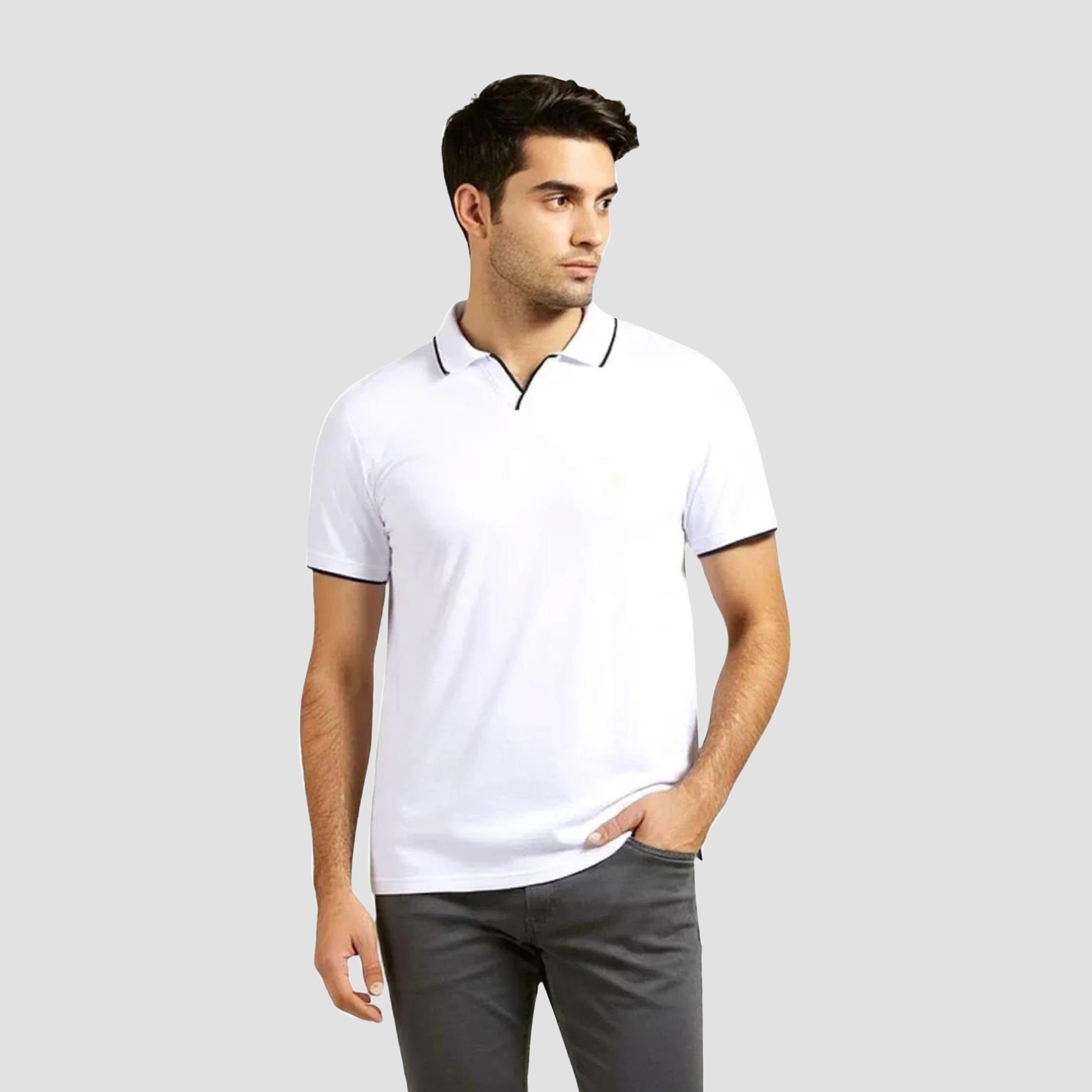 French Connection Plain Collared Short Sleeves Men's T-Shirt-men-clothing-tshirtsandpolos-tshirts-image-1