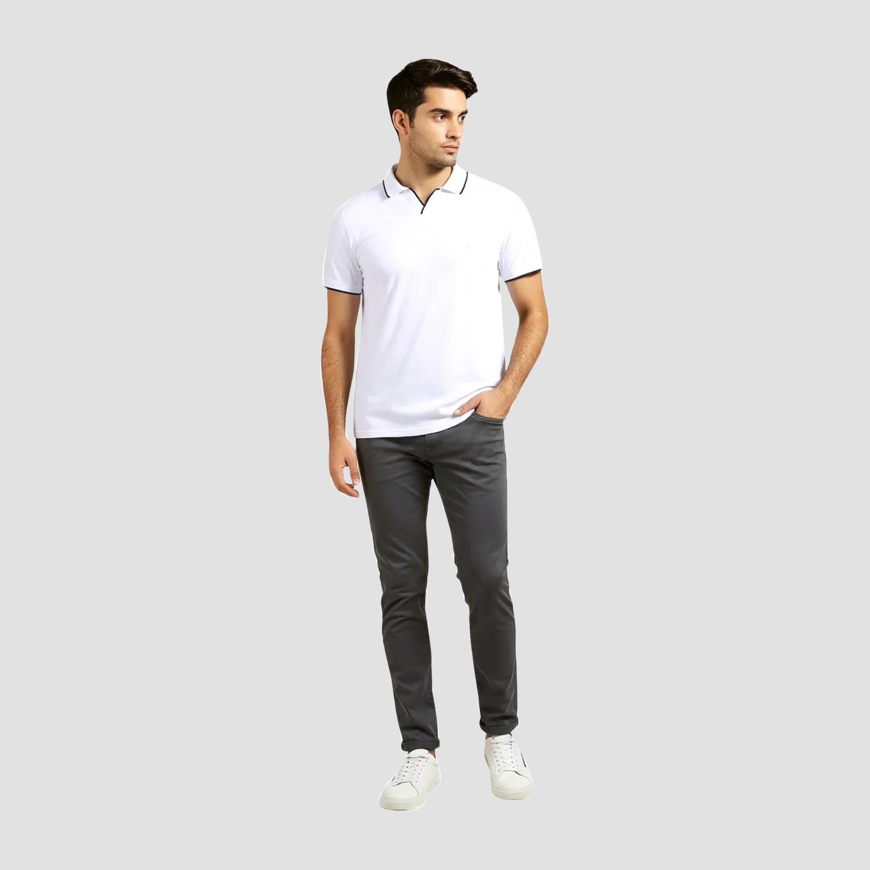 French Connection Plain Collared Short Sleeves Men's T-Shirt-men-clothing-tshirtsandpolos-tshirts-image-2