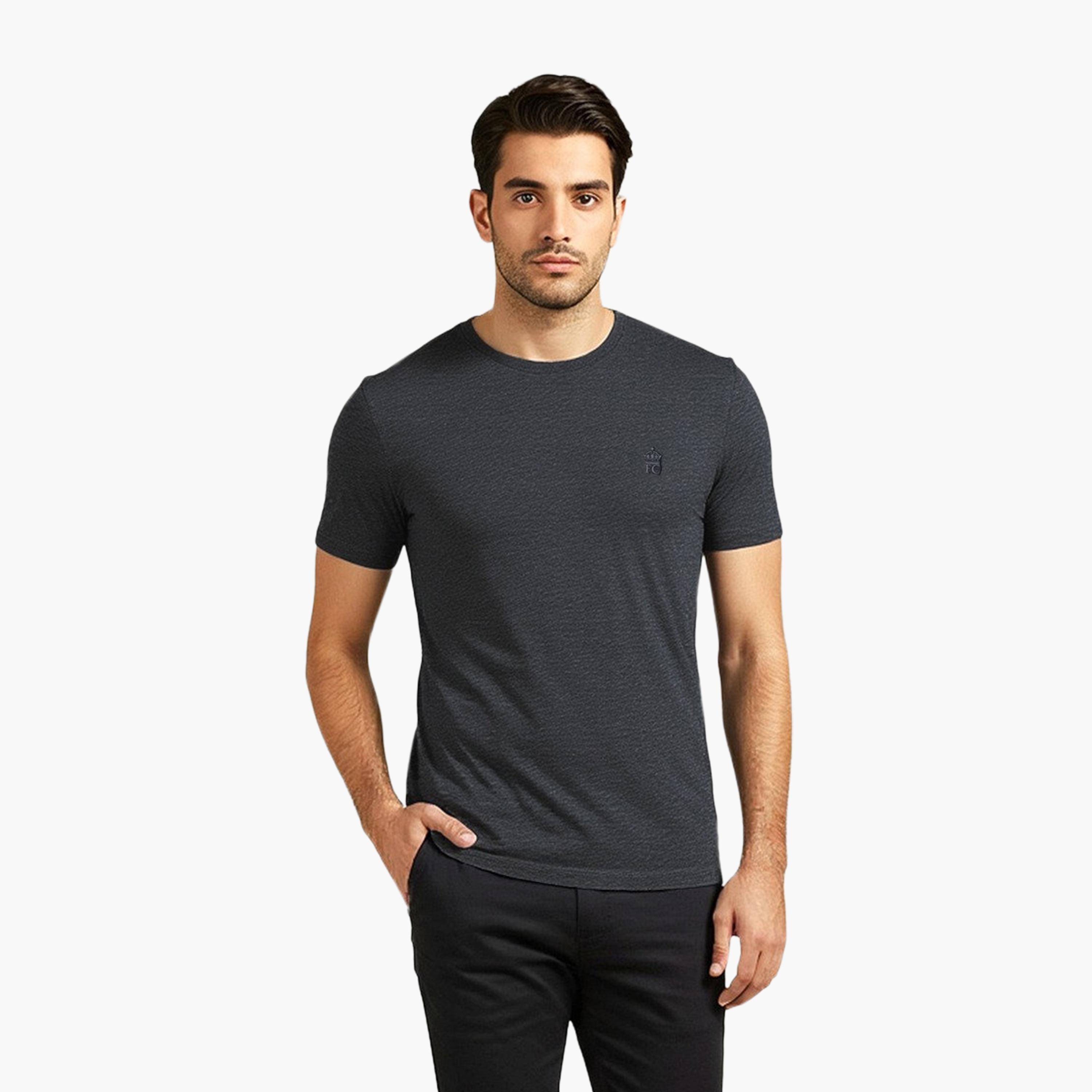 French Connection Heather Crew Neck Short Sleeves Men's T-Shirt-men-clothing-tshirtsandpolos-tshirts-image-1