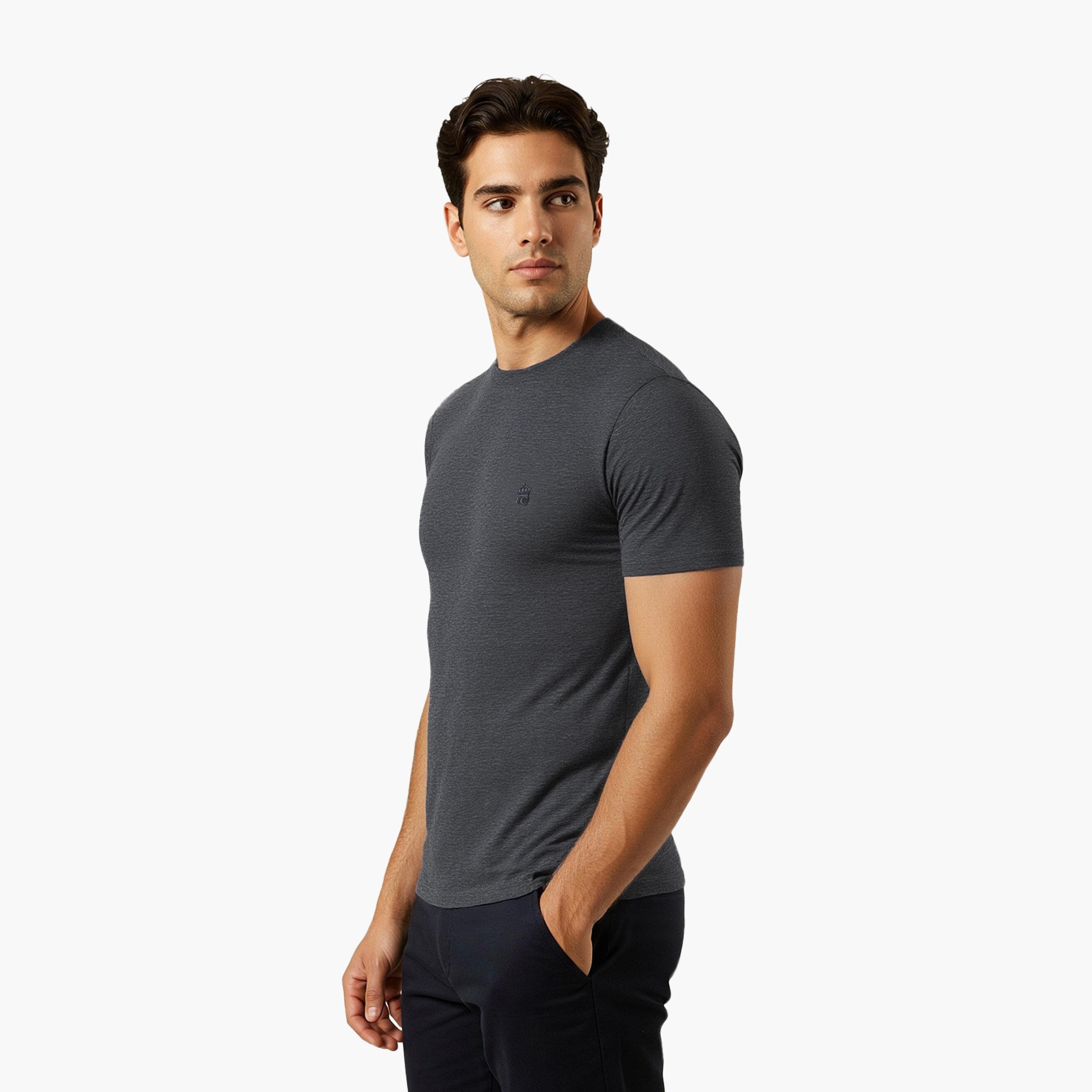French Connection Heather Crew Neck Short Sleeves Men's T-Shirt-men-clothing-tshirtsandpolos-tshirts-image-3