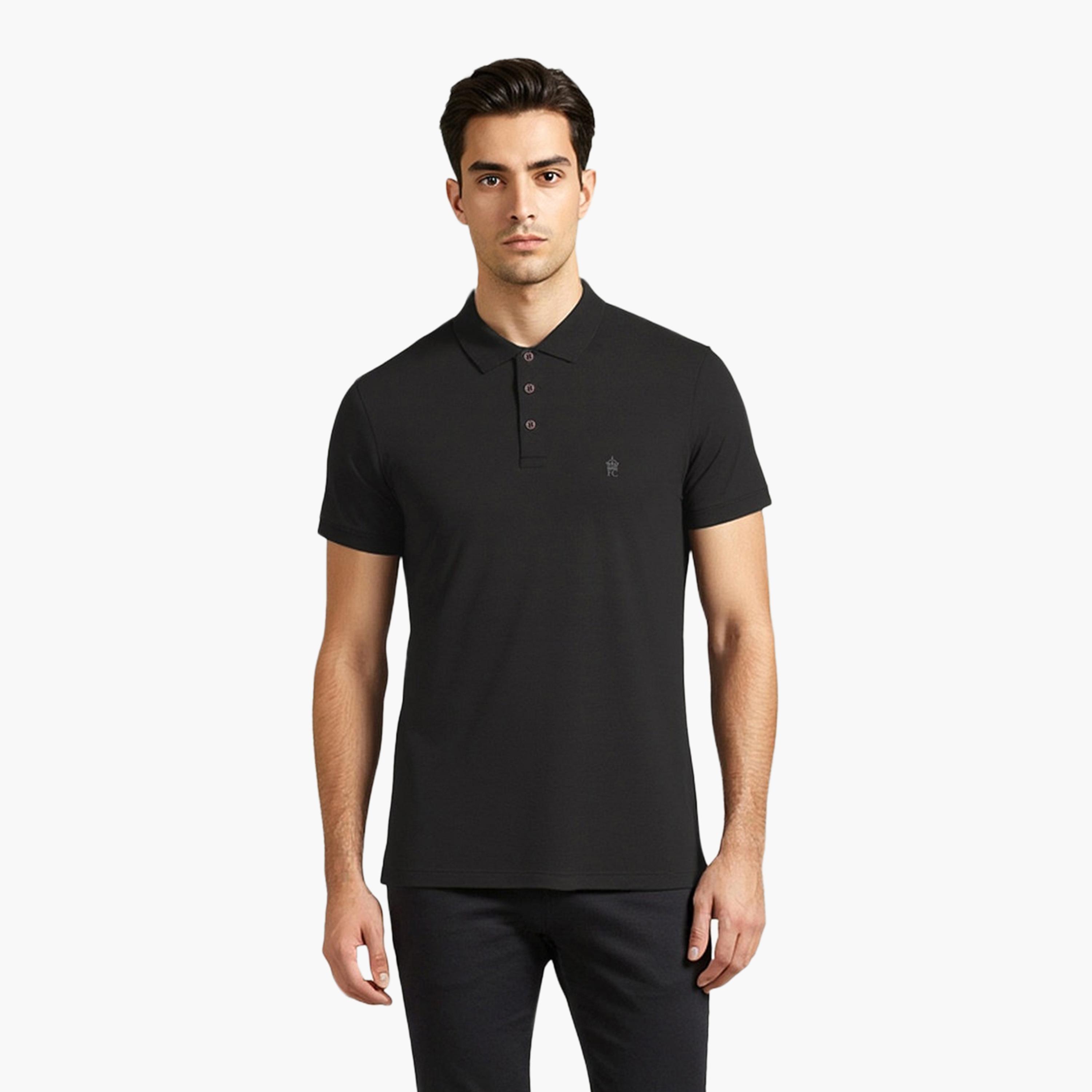 French Connection Plain Collared Short Sleeves Men's T-Shirt-men-clothing-tshirtsandpolos-tshirts-image-1