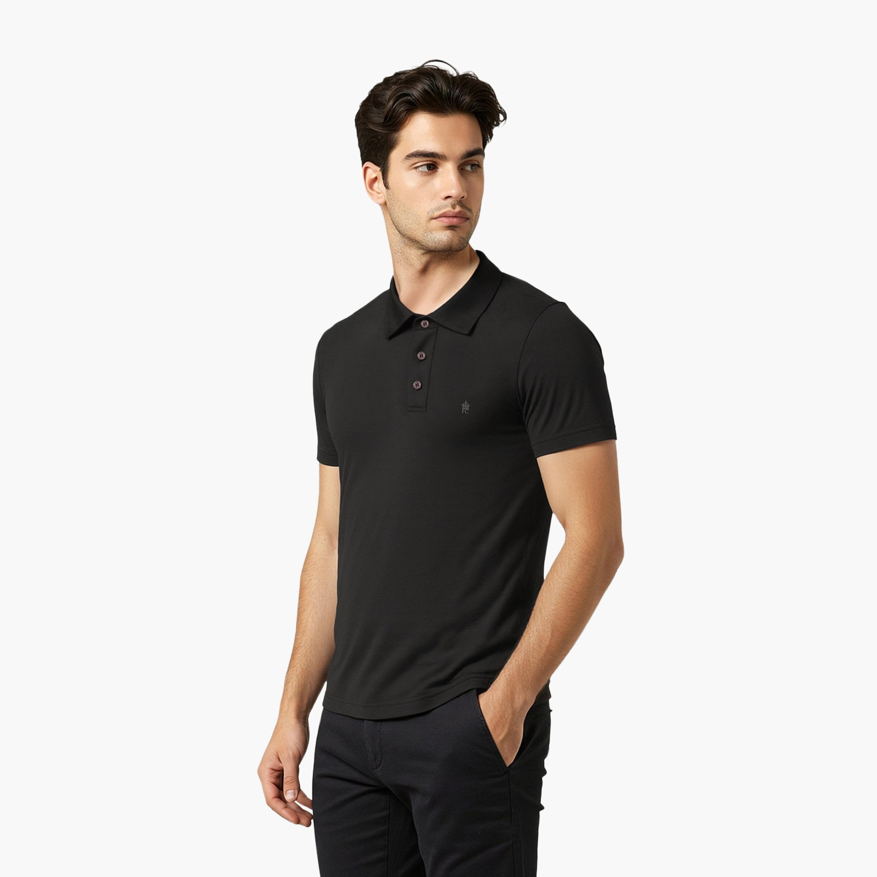 French Connection Plain Collared Short Sleeves Men's T-Shirt-men-clothing-tshirtsandpolos-tshirts-image-3
