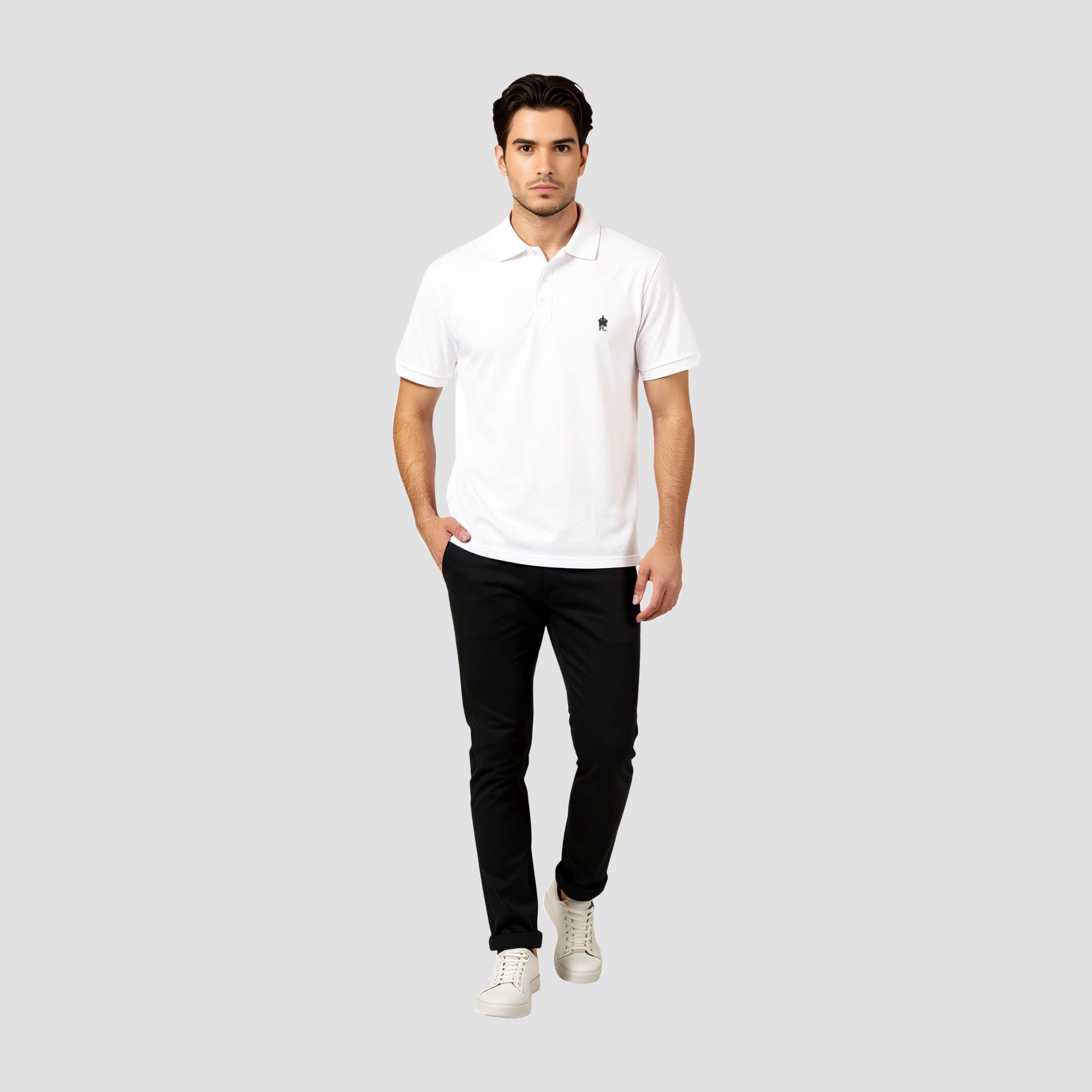 تيشيرت رجالي بأكمام قصيرة وياقة سادة من فرينش كونيكشن-men-clothing-tshirtsandpolos-tshirts-image-2