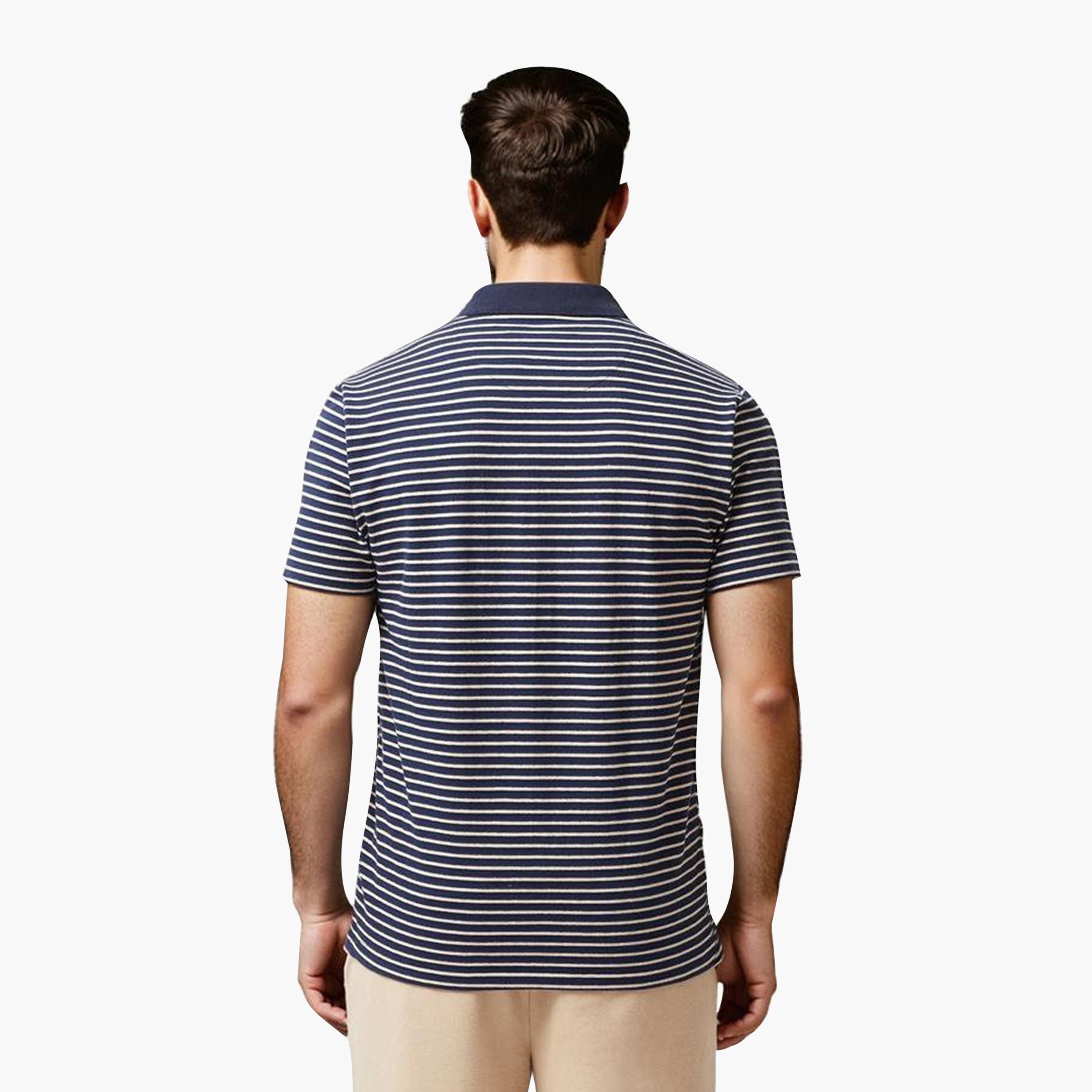 French Connection Striped Collared Short Sleeves Men's T-Shirt-men-clothing-tshirtsandpolos-tshirts-image-4