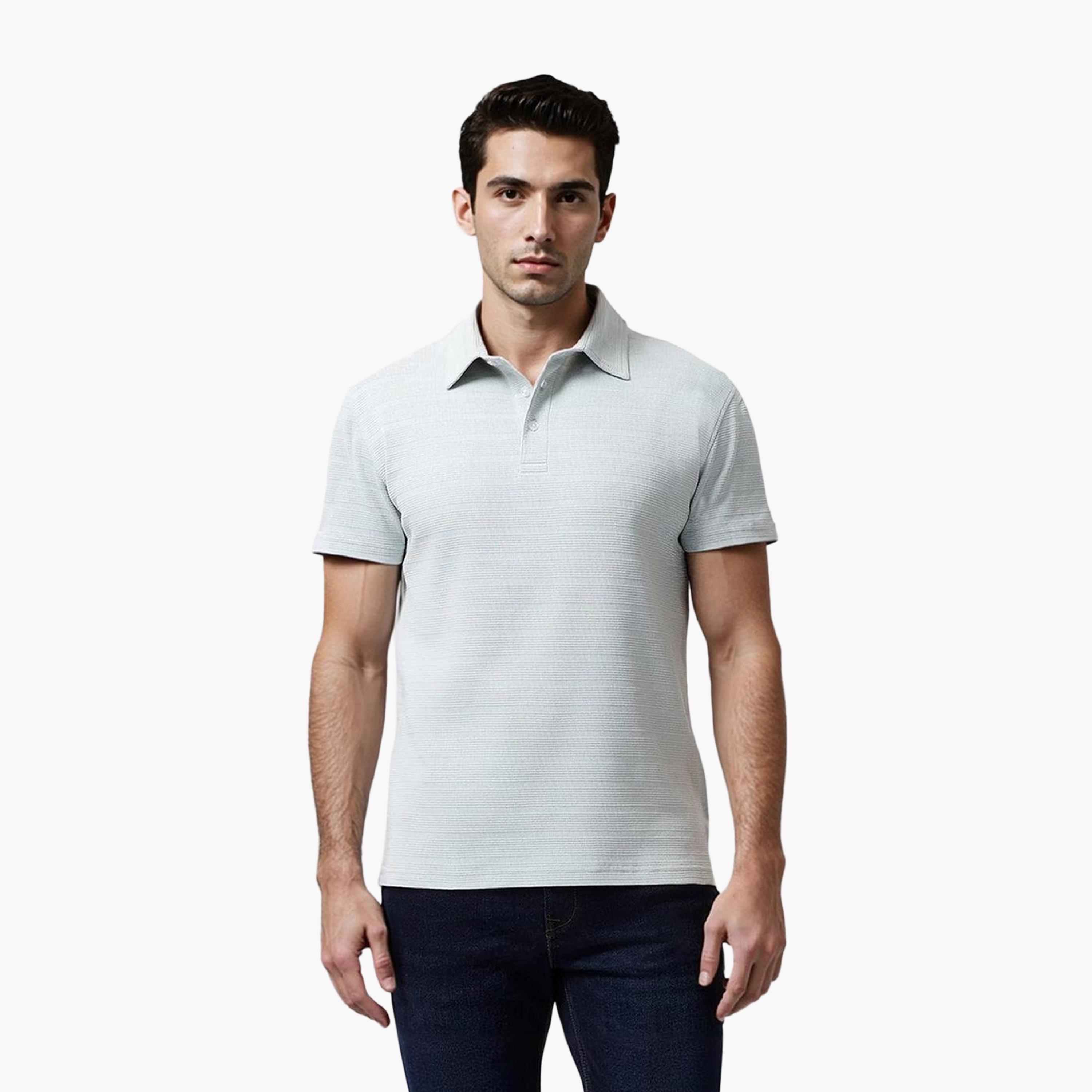 French Connection Textured Collared Short Sleeves Men's T-Shirt-men-clothing-tshirtsandpolos-tshirts-image-1