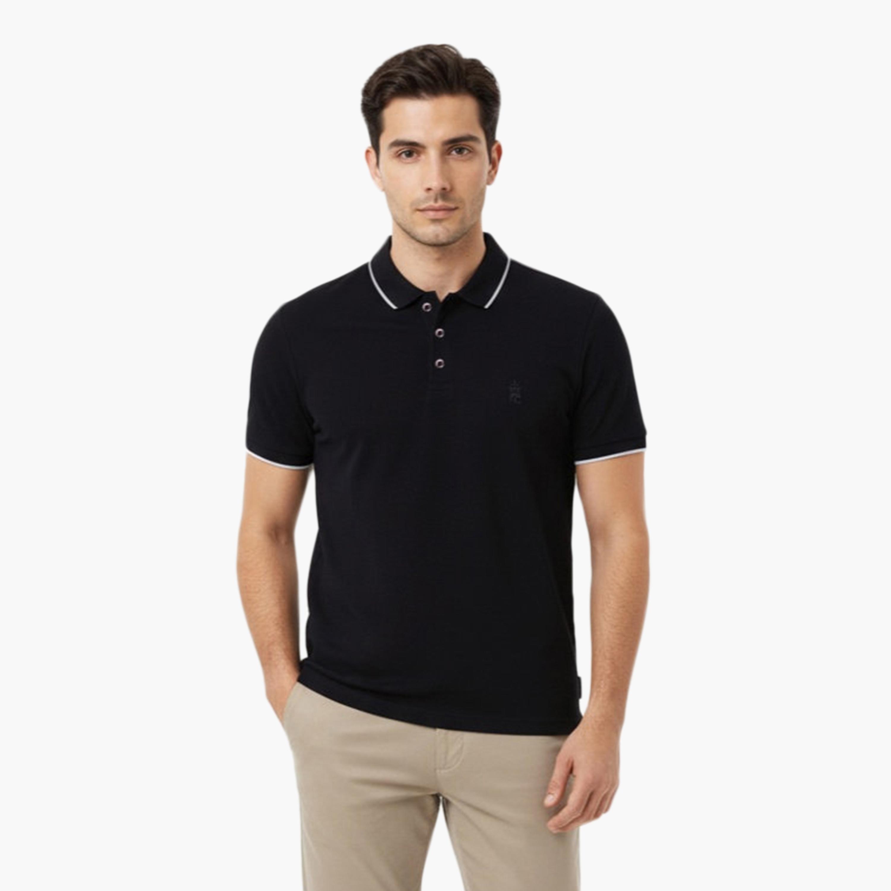 French Connection Plain Collared Short Sleeves Men's T-Shirt-men-clothing-tshirtsandpolos-tshirts-image-1
