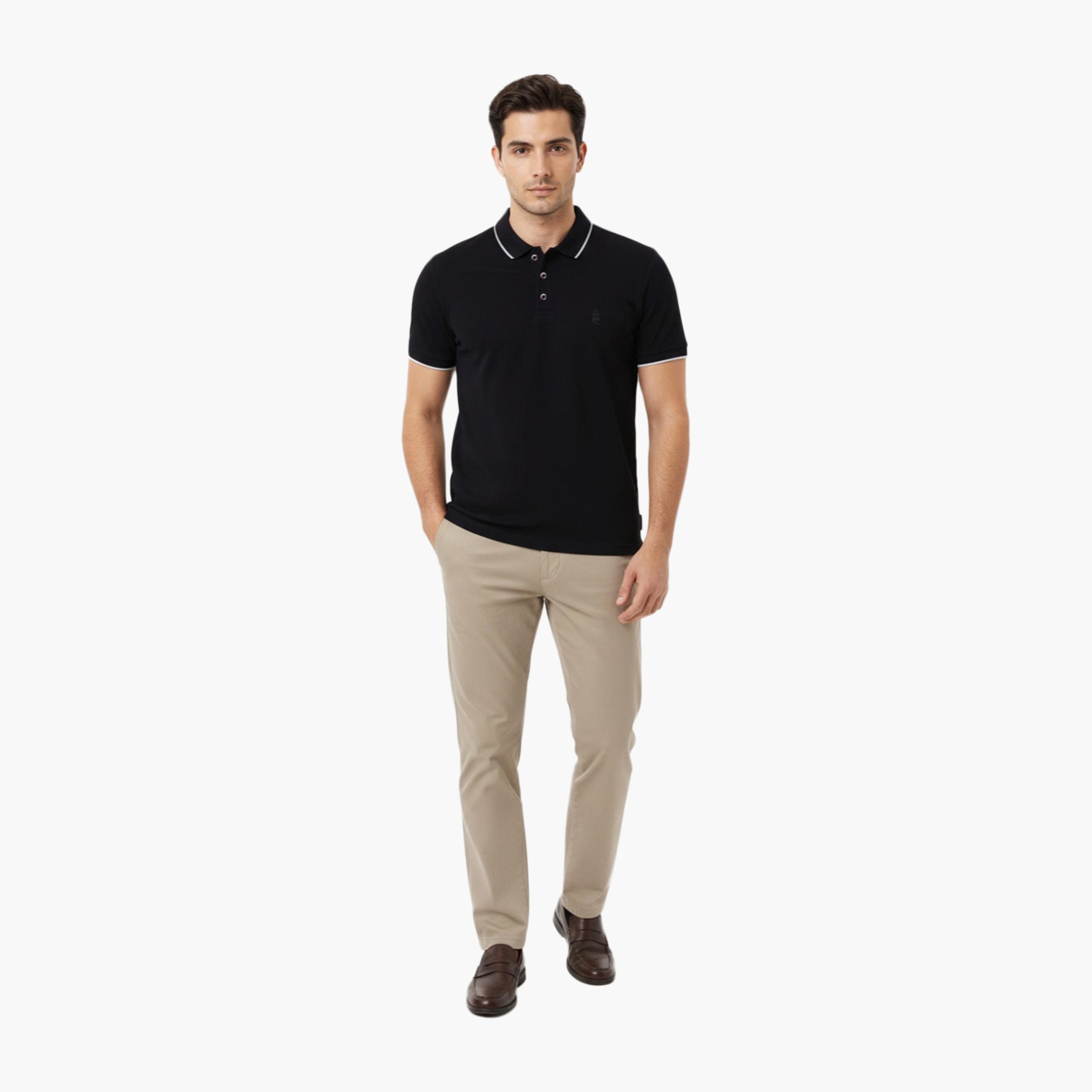 French Connection Plain Collared Short Sleeves Men's T-Shirt-men-clothing-tshirtsandpolos-tshirts-image-2