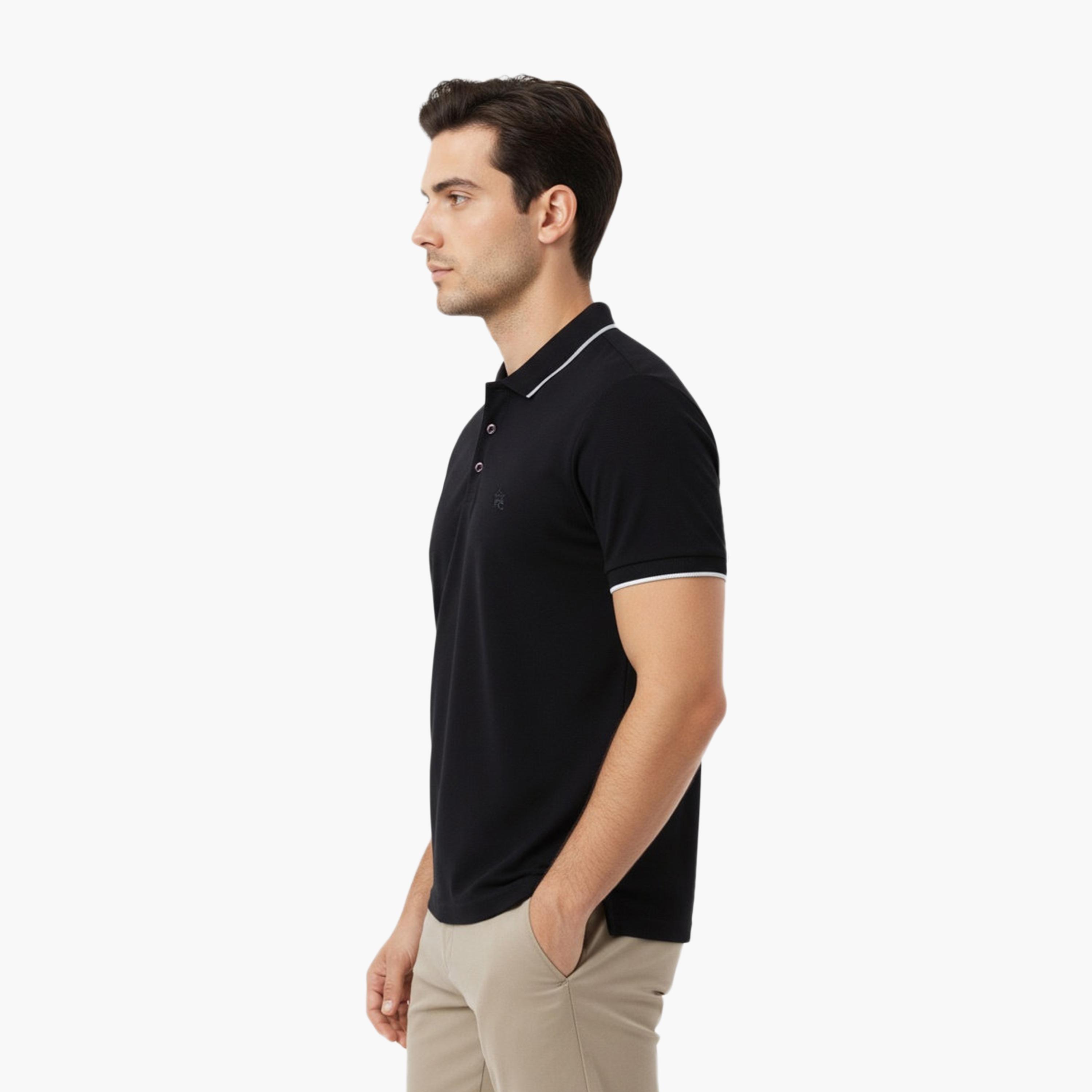 French Connection Plain Collared Short Sleeves Men's T-Shirt-men-clothing-tshirtsandpolos-tshirts-image-3