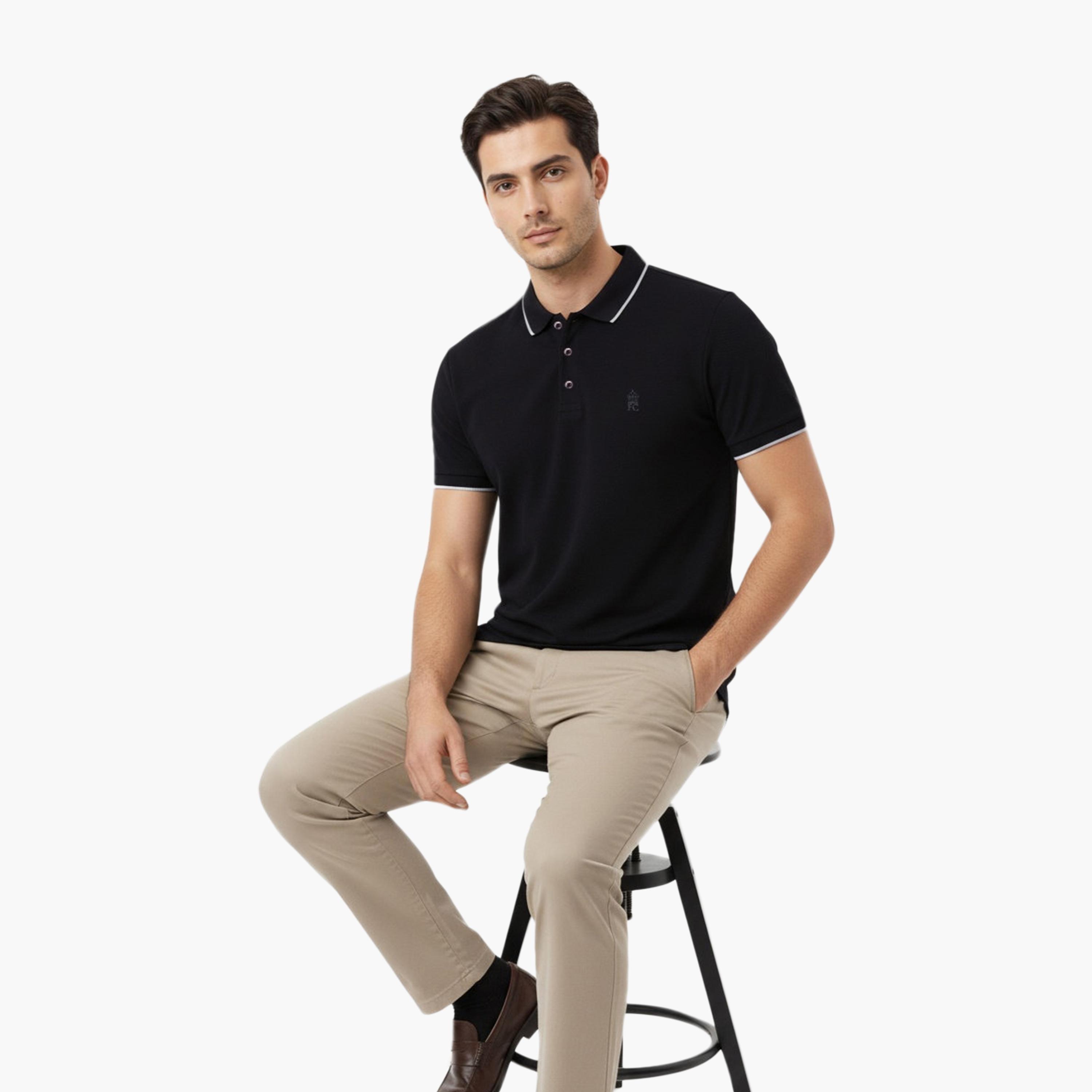 French Connection Plain Collared Short Sleeves Men's T-Shirt-men-clothing-tshirtsandpolos-tshirts-image-5