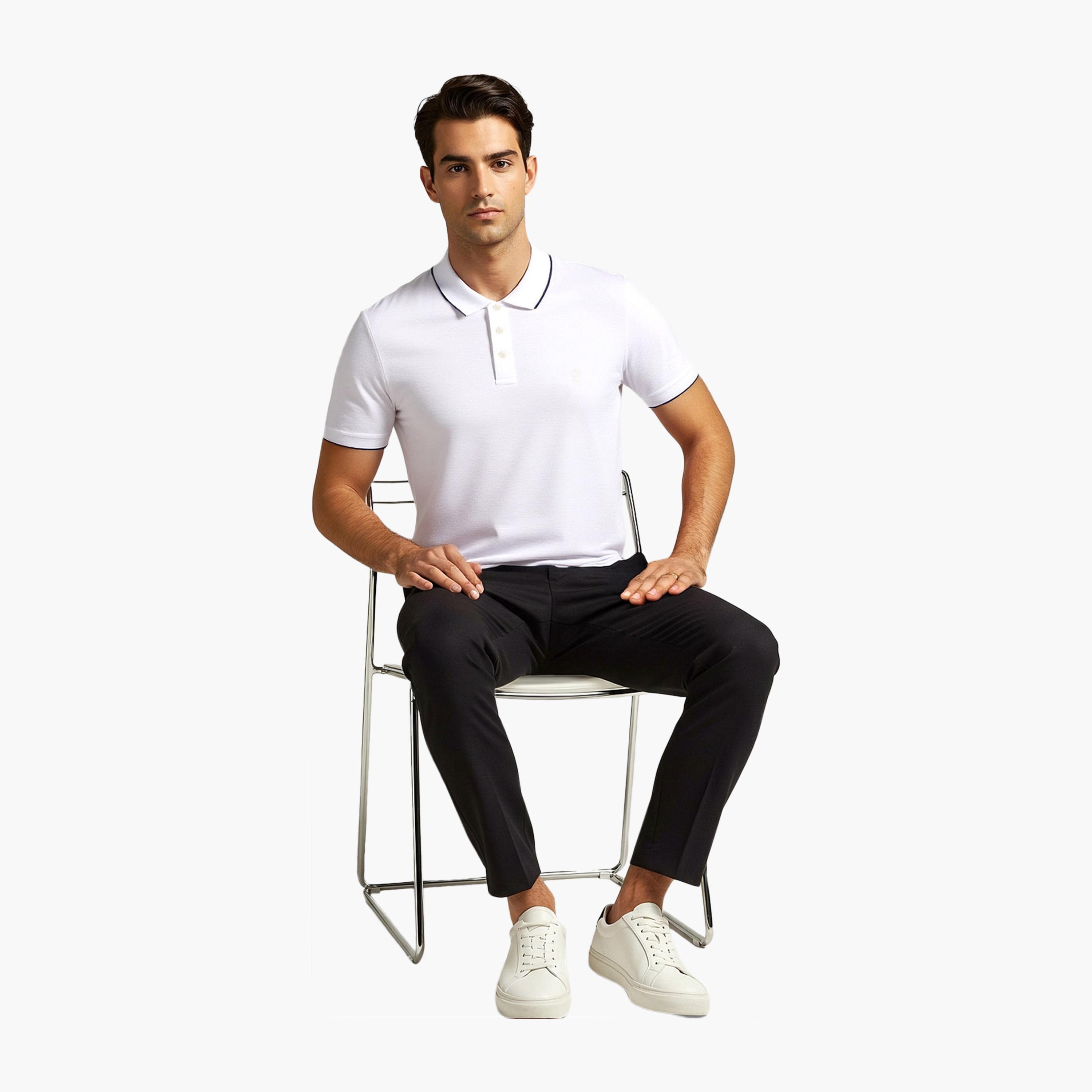 French Connection Plain Collared Short Sleeves Men's T-Shirt-men-clothing-tshirtsandpolos-tshirts-image-2