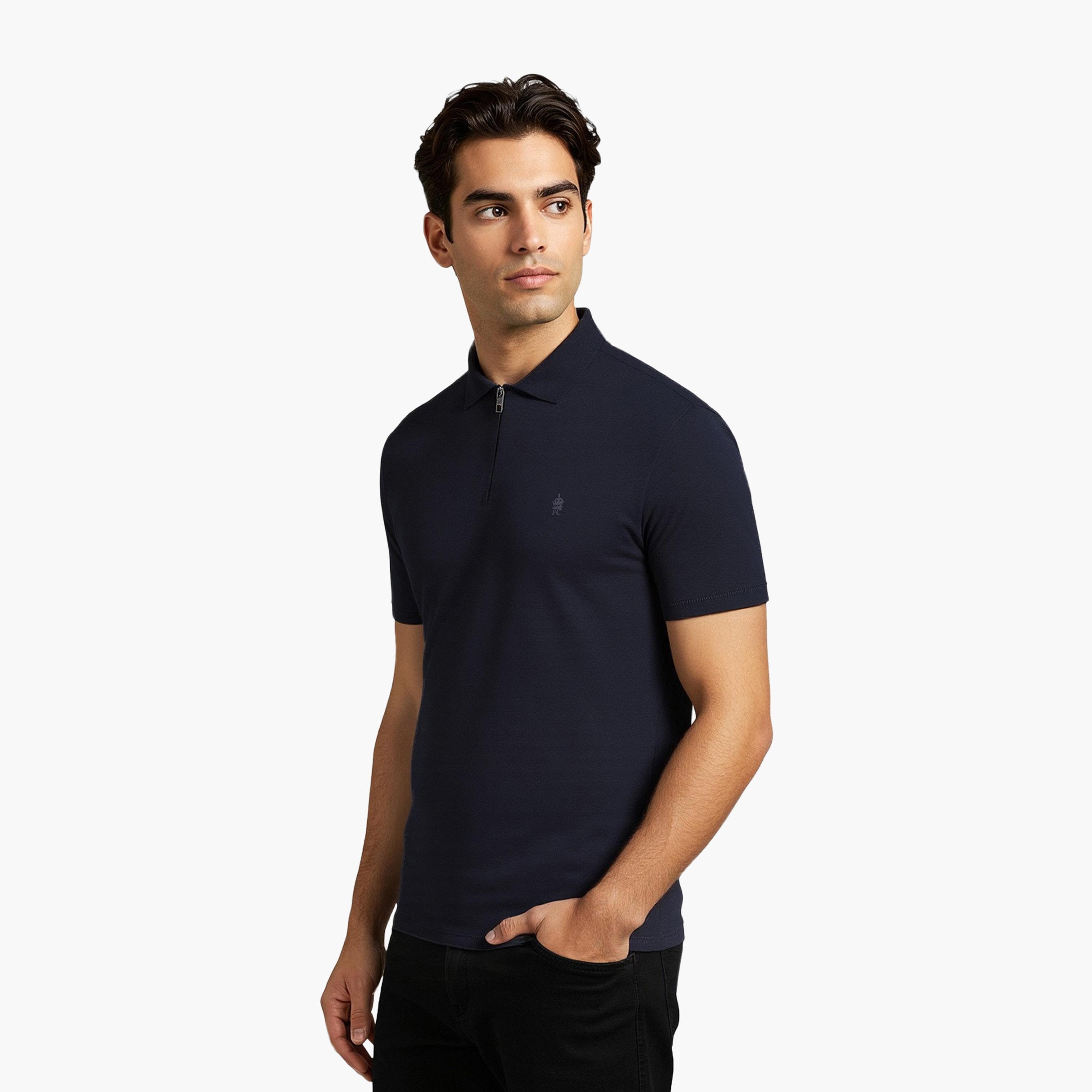 French Connection Plain Collared Short Sleeves Men's T-Shirt-men-clothing-tshirtsandpolos-tshirts-image-1