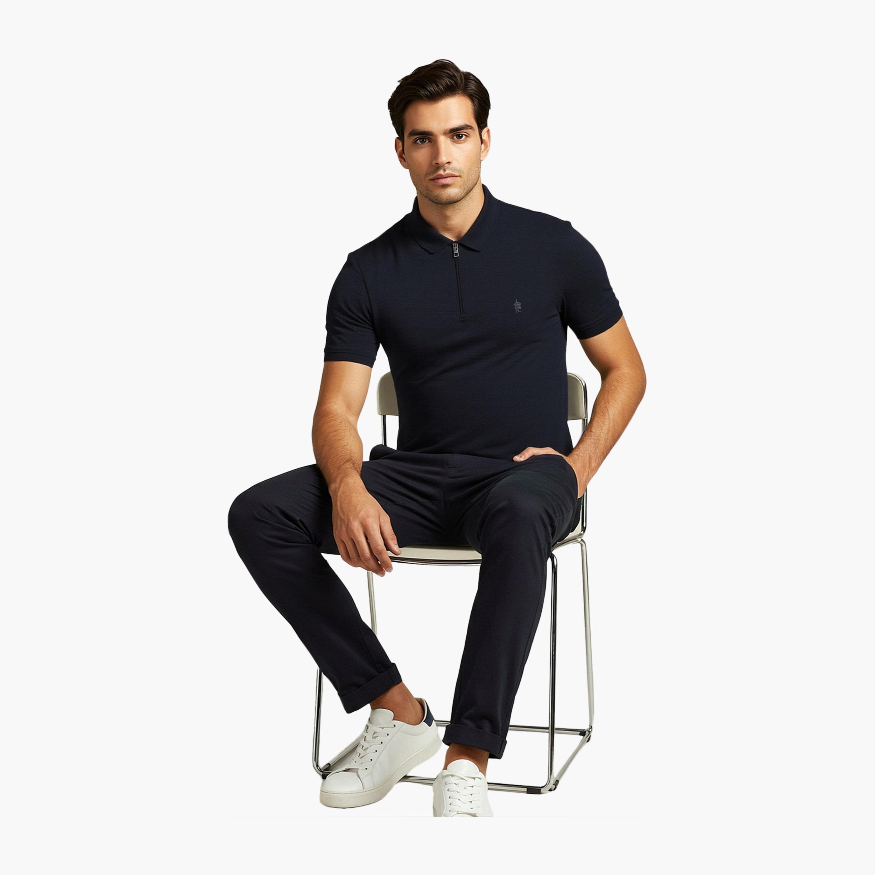 French Connection Plain Collared Short Sleeves Men's T-Shirt-men-clothing-tshirtsandpolos-tshirts-image-2