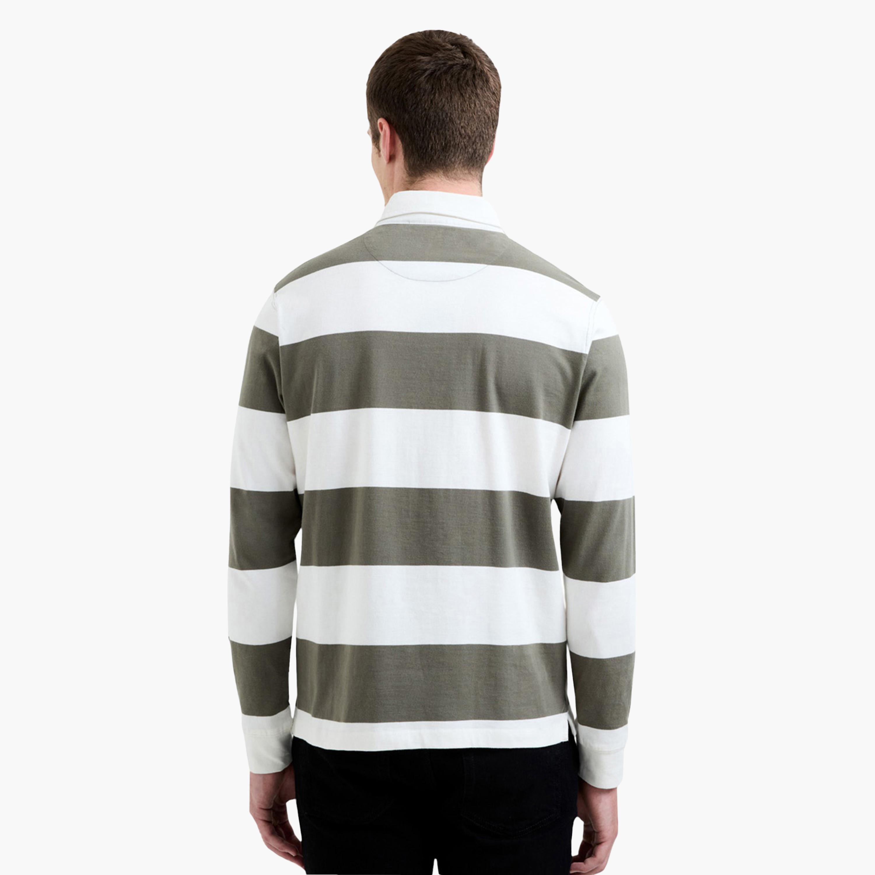 تيشيرت راجبي رجالي مخطط بأكمام طويلة وياقة من فرينش كونكشن-men-clothing-tshirtsandpolos-tshirts-image-3