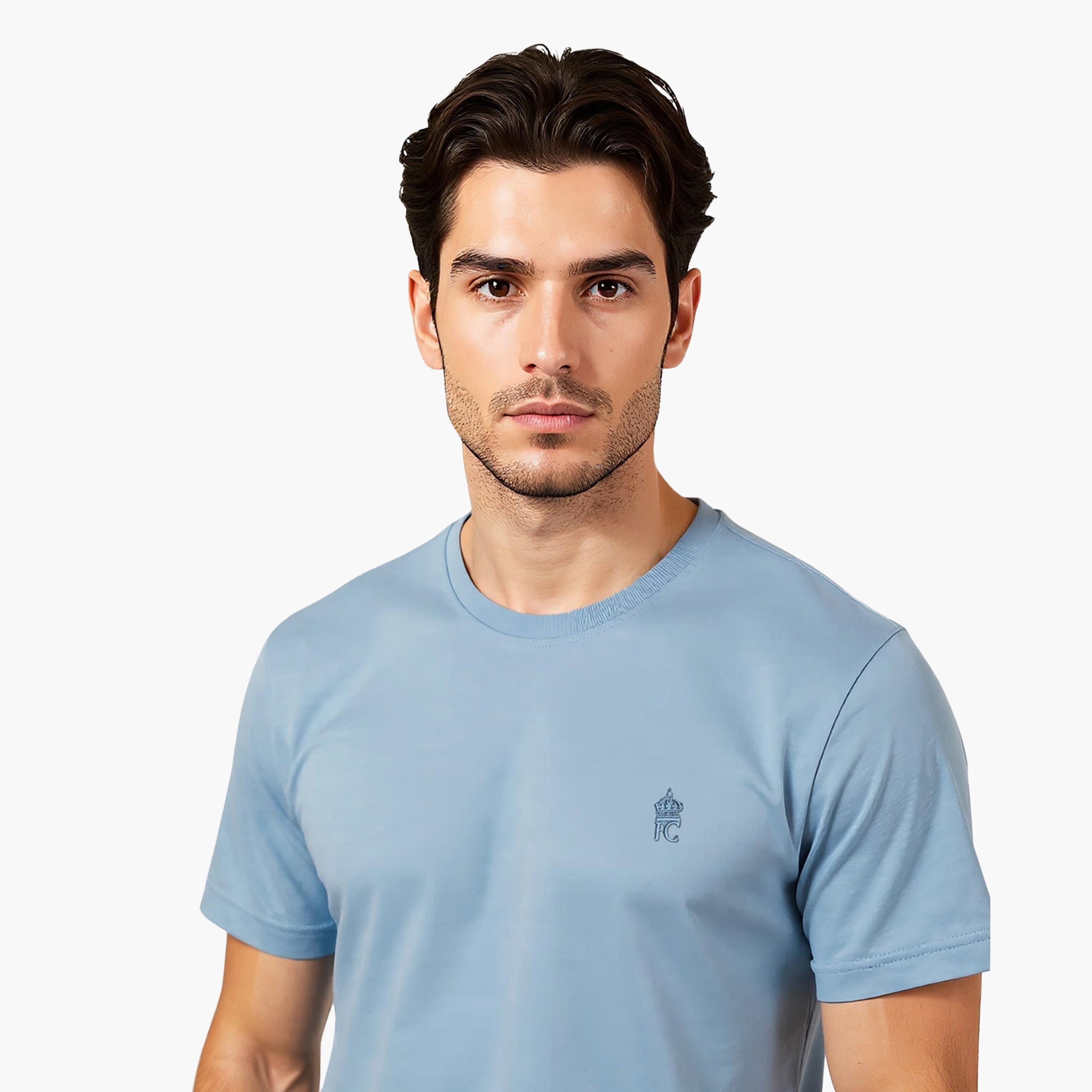 تيشيرت رجالي سادة بأكمام قصيرة ورقبة دائرية من فرينش كونيكشن-men-clothing-tshirtsandpolos-tshirts-image-3