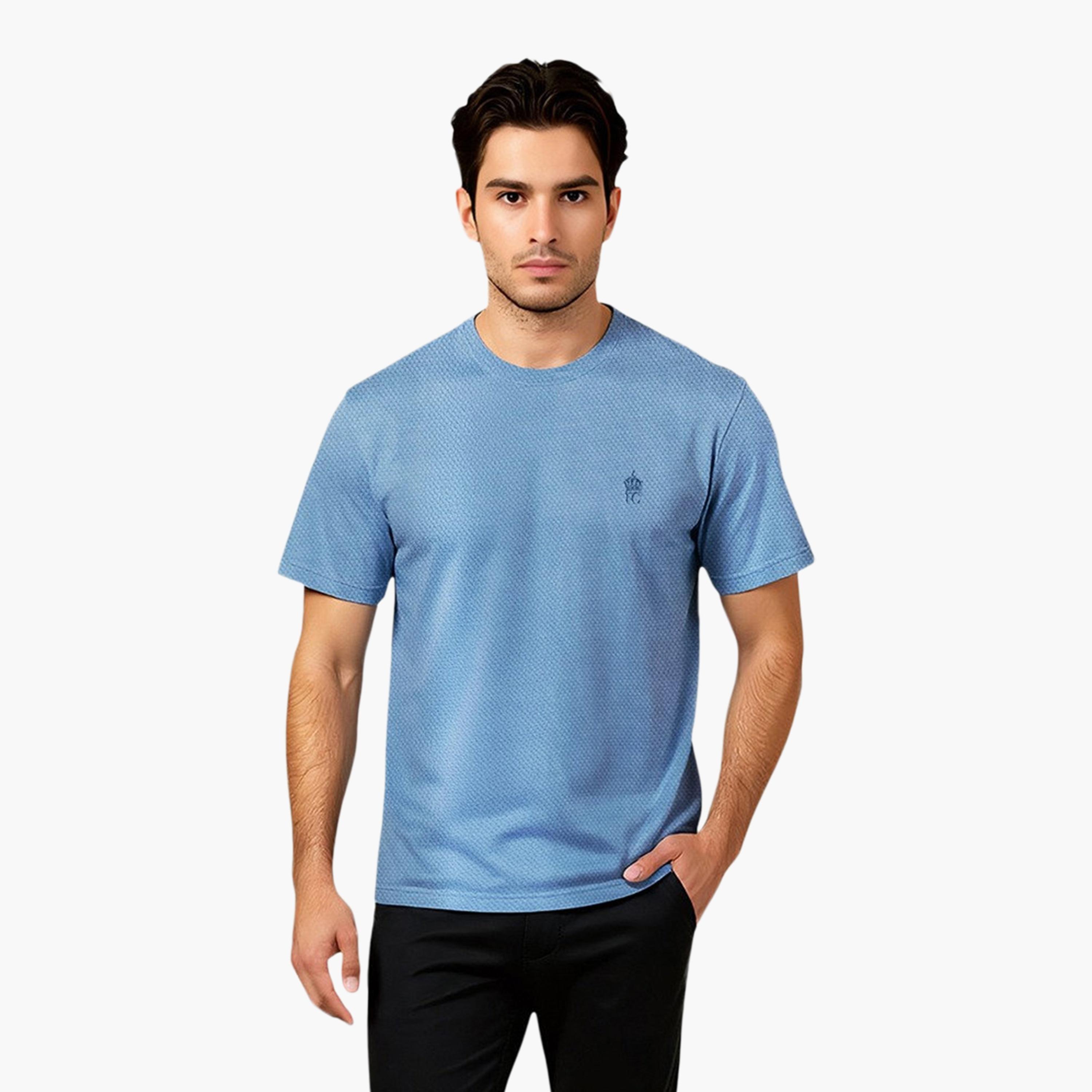 تيشيرت رجالي بأكمام قصيرة ورقبة دائرية مزخرفة من فرينش كونيكشن-men-clothing-tshirtsandpolos-tshirts-image-5