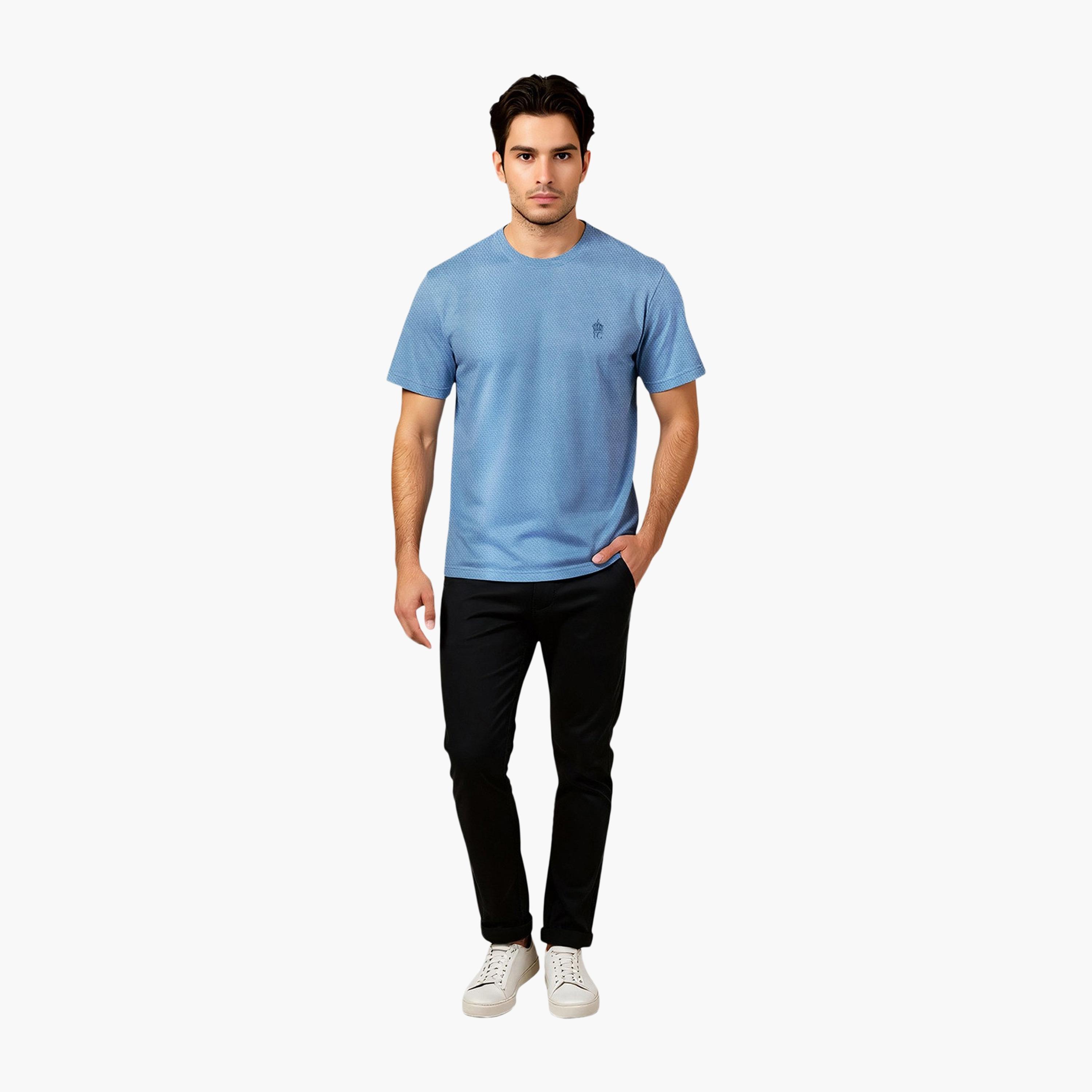 تيشيرت رجالي بأكمام قصيرة ورقبة دائرية مزخرفة من فرينش كونيكشن-men-clothing-tshirtsandpolos-tshirts-image-6