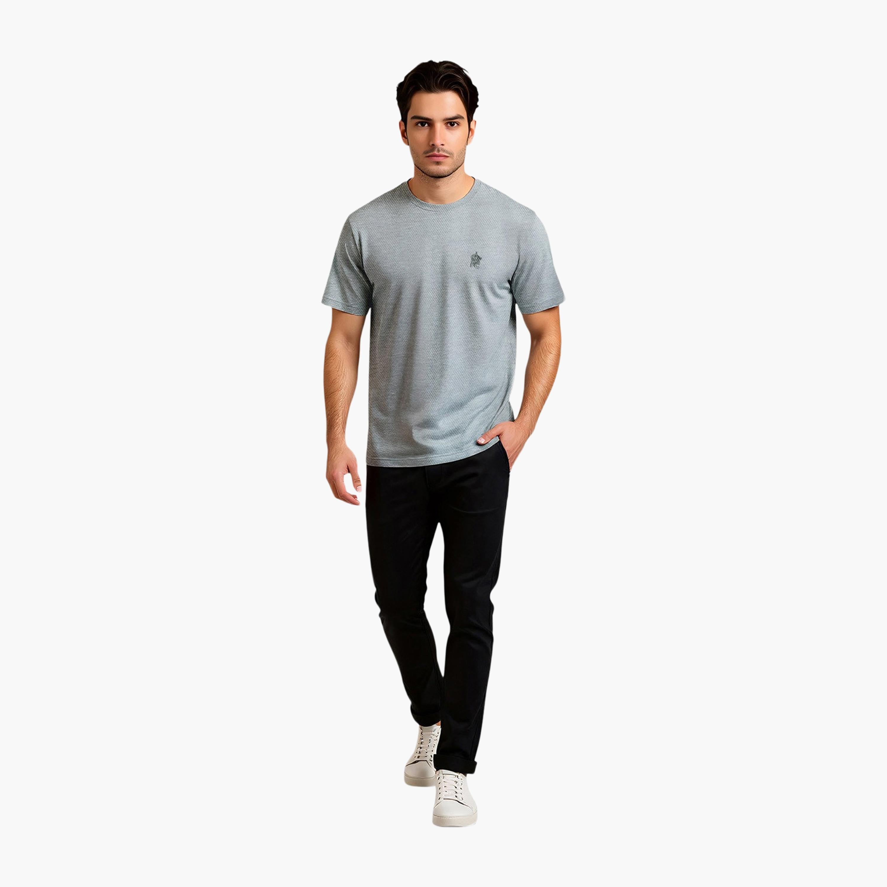 تيشيرت رجالي بأكمام قصيرة ورقبة دائرية مزخرفة من فرينش كونيكشن-men-clothing-tshirtsandpolos-tshirts-image-2
