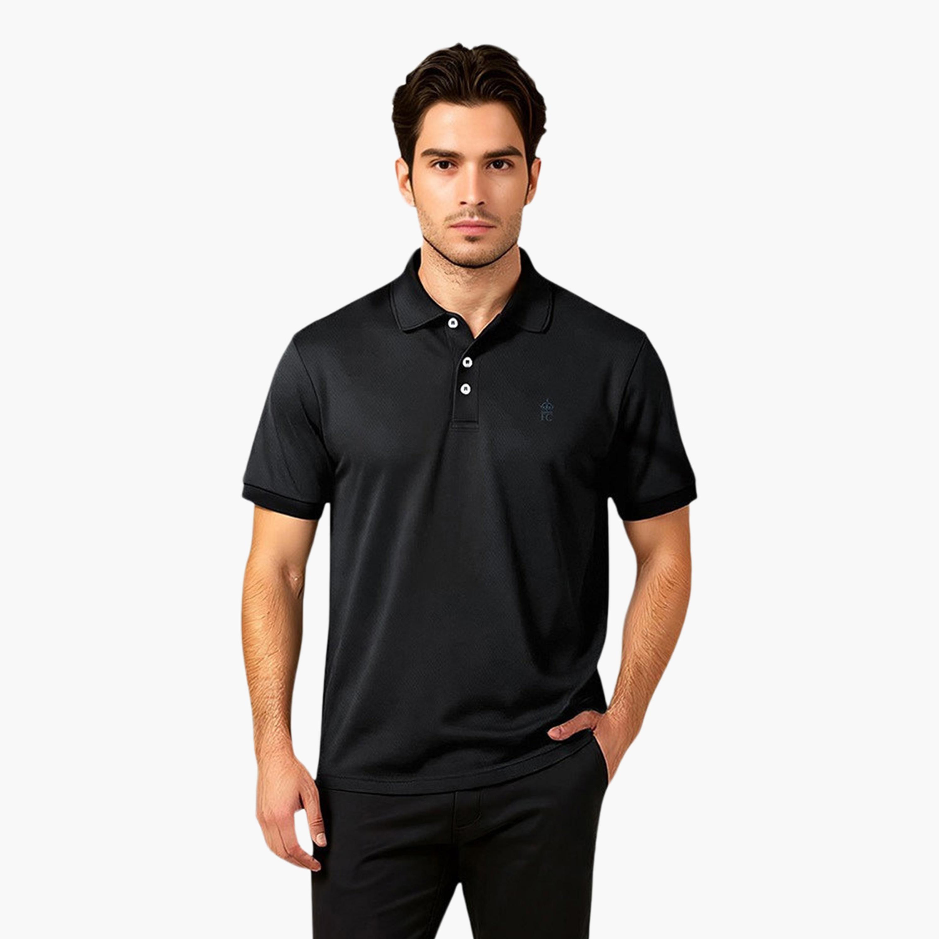 French Connection Plain Collared Short Sleeves Men's T-Shirt-men-clothing-tshirtsandpolos-tshirts-image-1