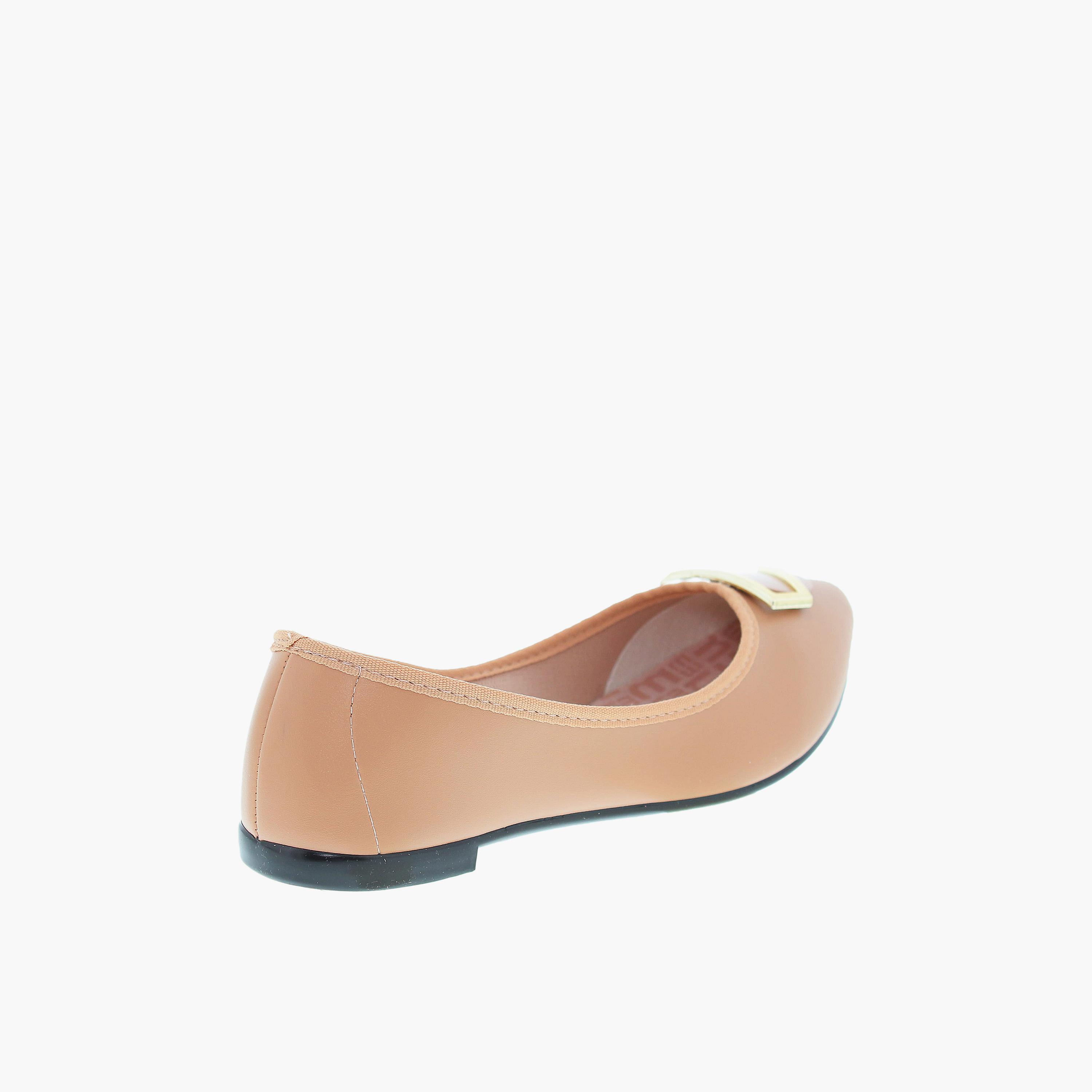 موليكا - حذاء باليرينا نسائي سهل الارتداء مقدمة مستديرة | 5727-116-7800-52531-women-shoes-ballerinas-image-4