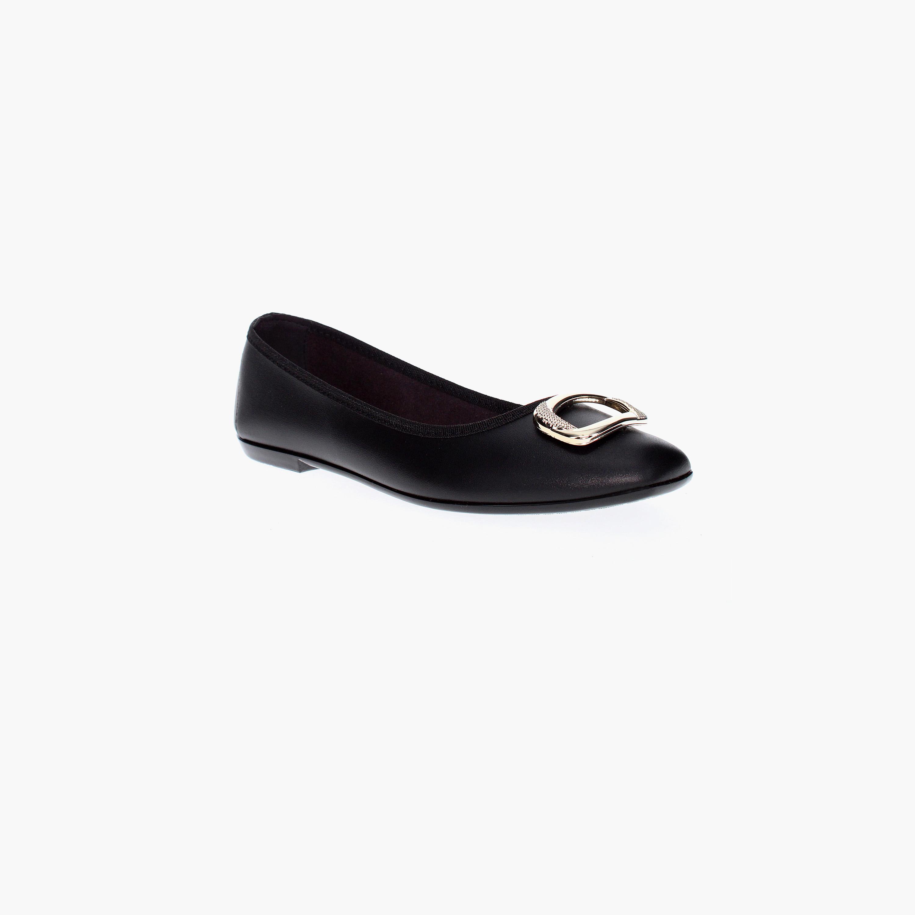 Moleca by Geoomnii Women's Round Toe Ballerinas with Golden Buckle | 5729-119-7800      -women-shoes-ballerinas-image-1
