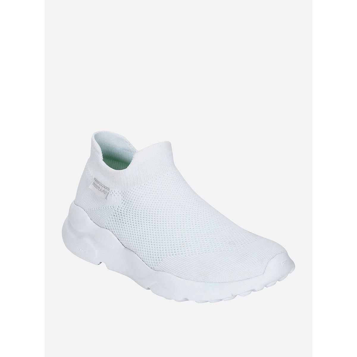 Textured Semi High Cut Slip On Trainers-sports-men-shoes-image-2